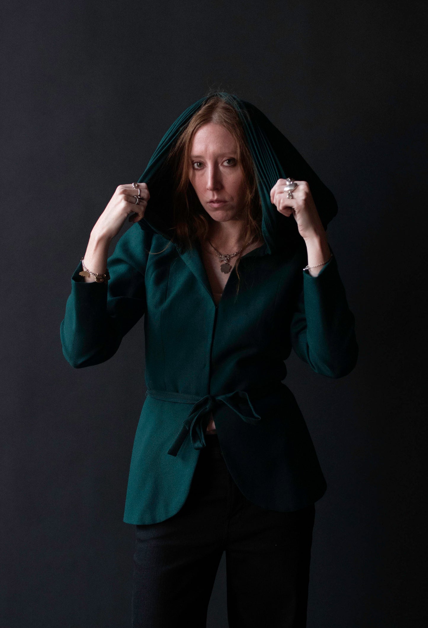 Hooded Green Jacket | Thea Porter