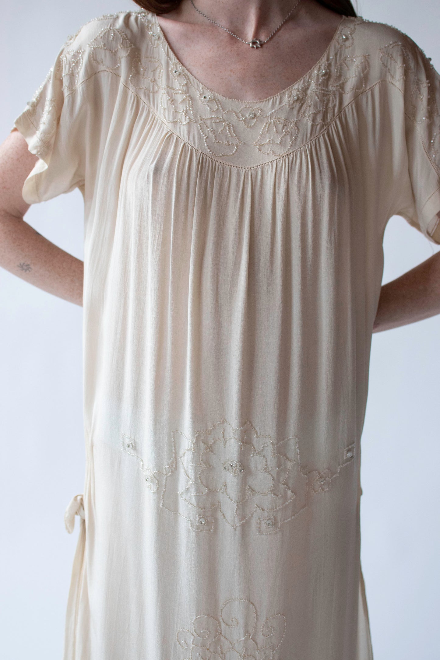 1920s Beaded Silk Dress