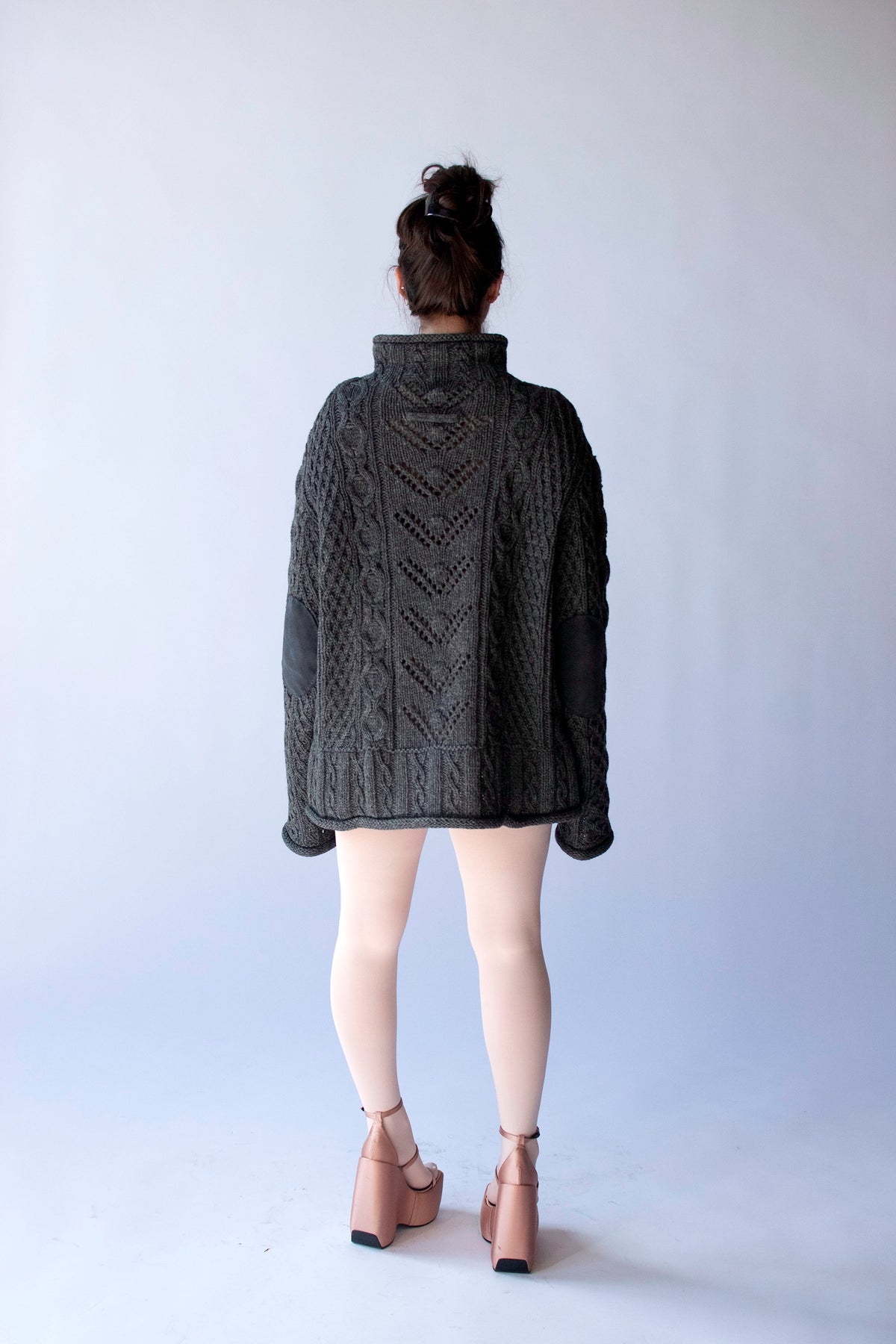 Gray Mirrored Wool Sweater | Jean Paul Gaultier