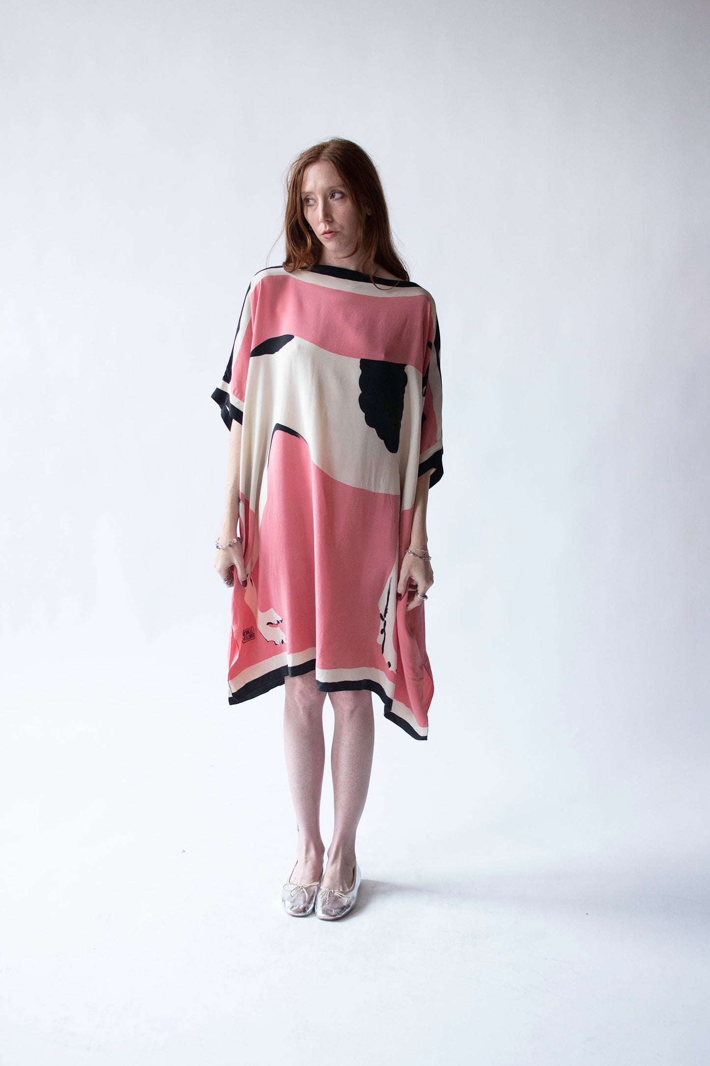 1980s Greyhound print silk caftan | Michael Vollbracht