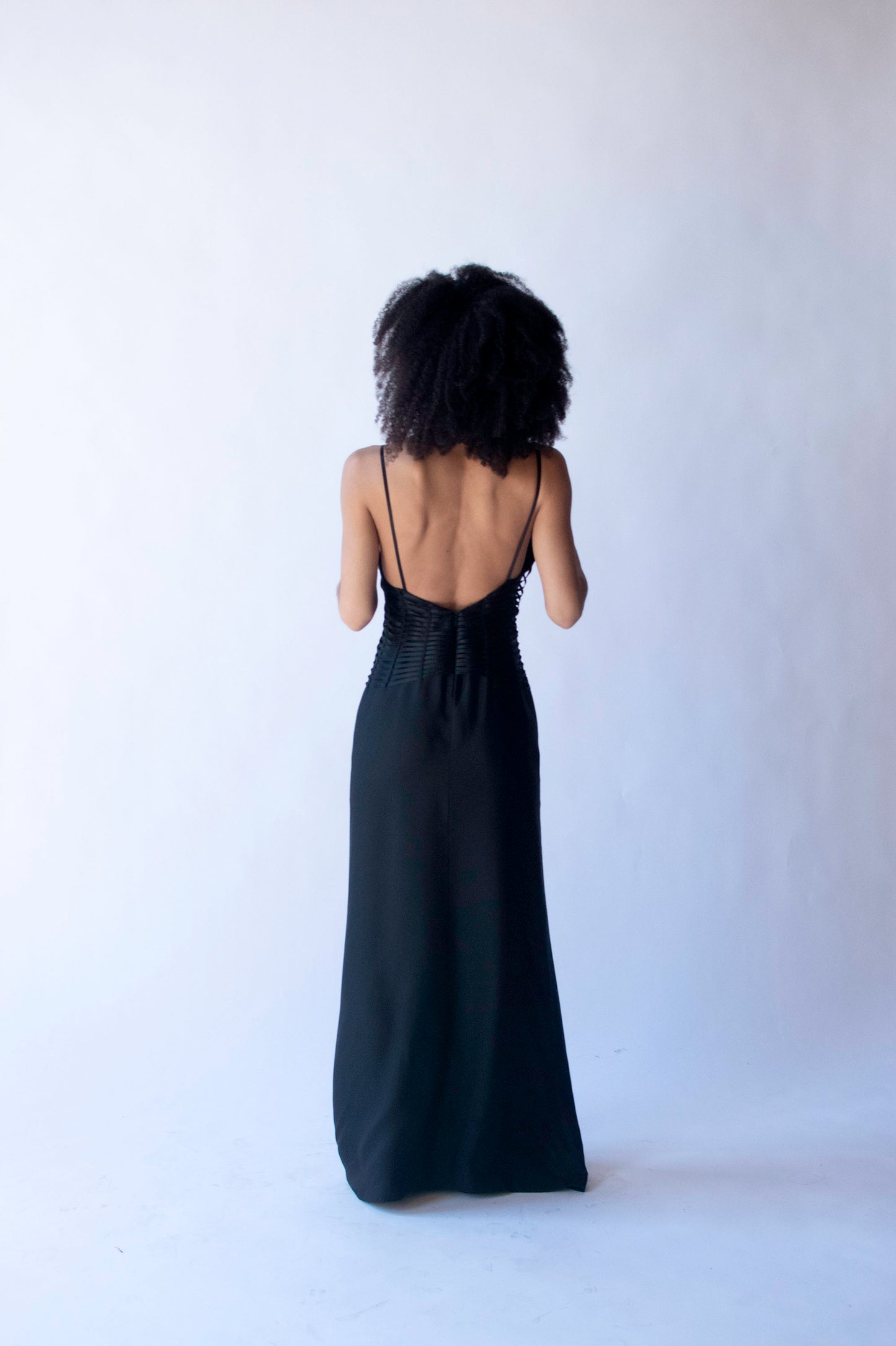 Black Silk Dress w/ Ribbons | Gucci