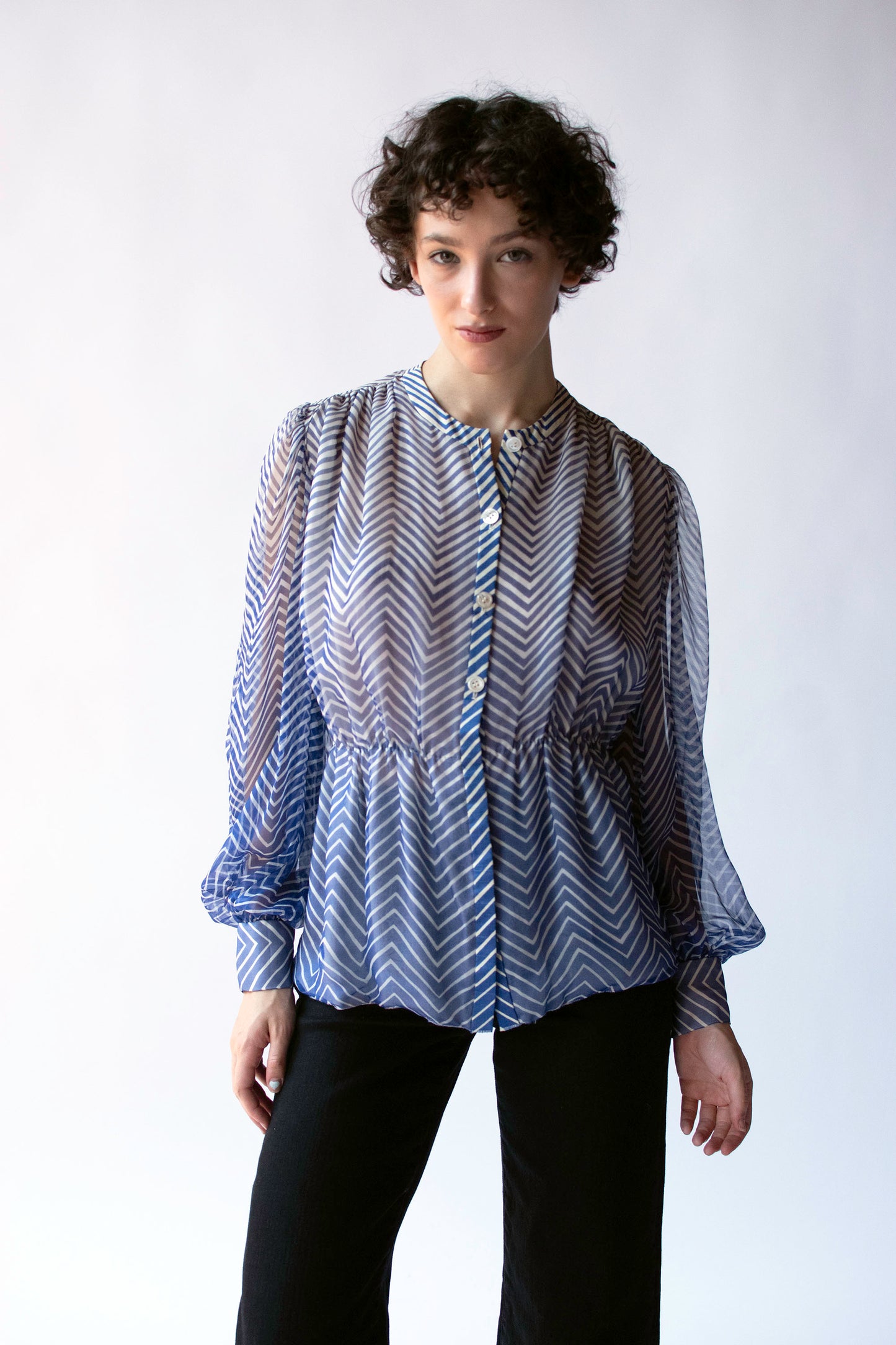 Striped Chiffon Blouse | Valentino Botique