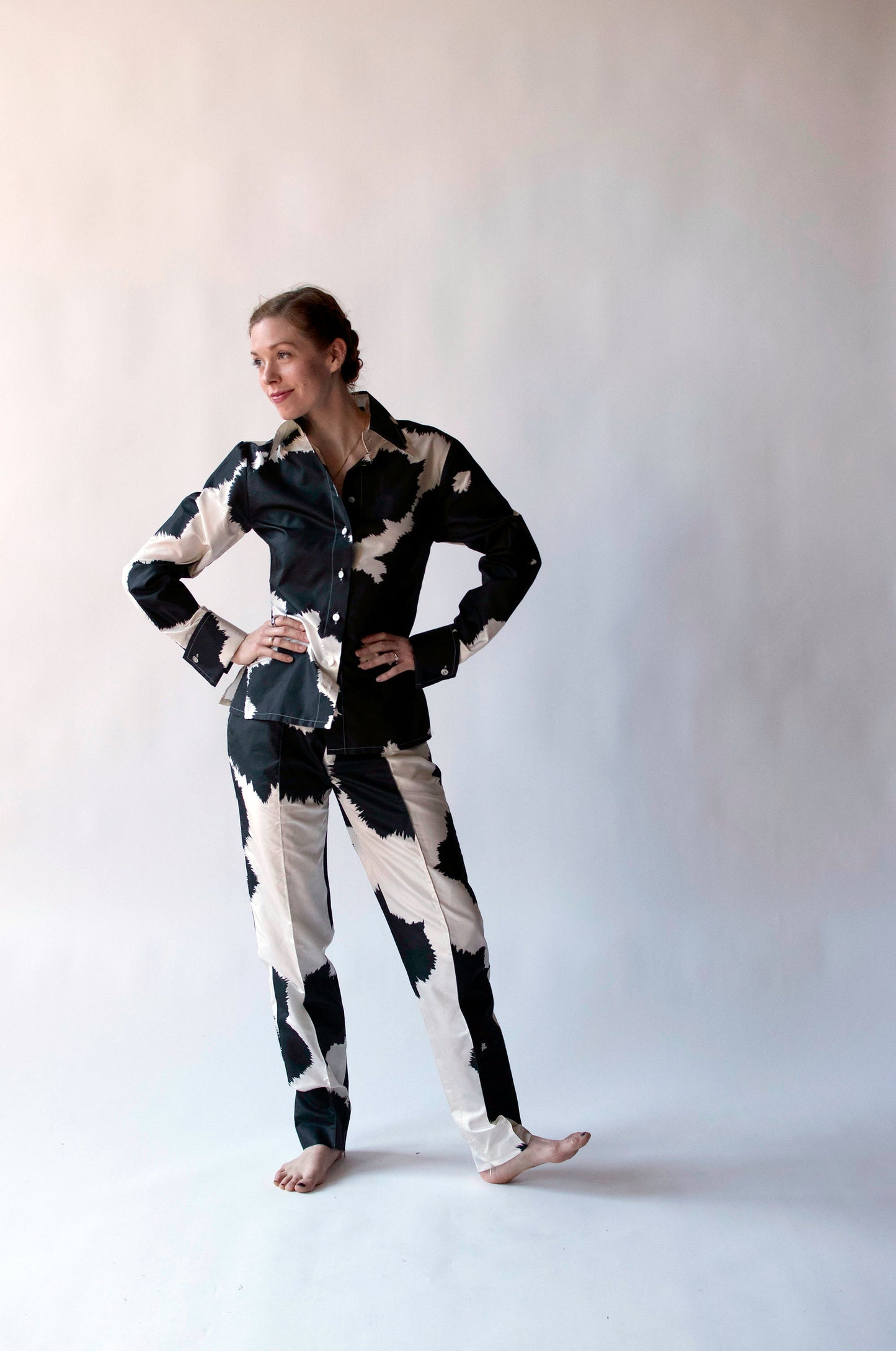 Silk Cow Print Pants Set | Gianfranco Ferré