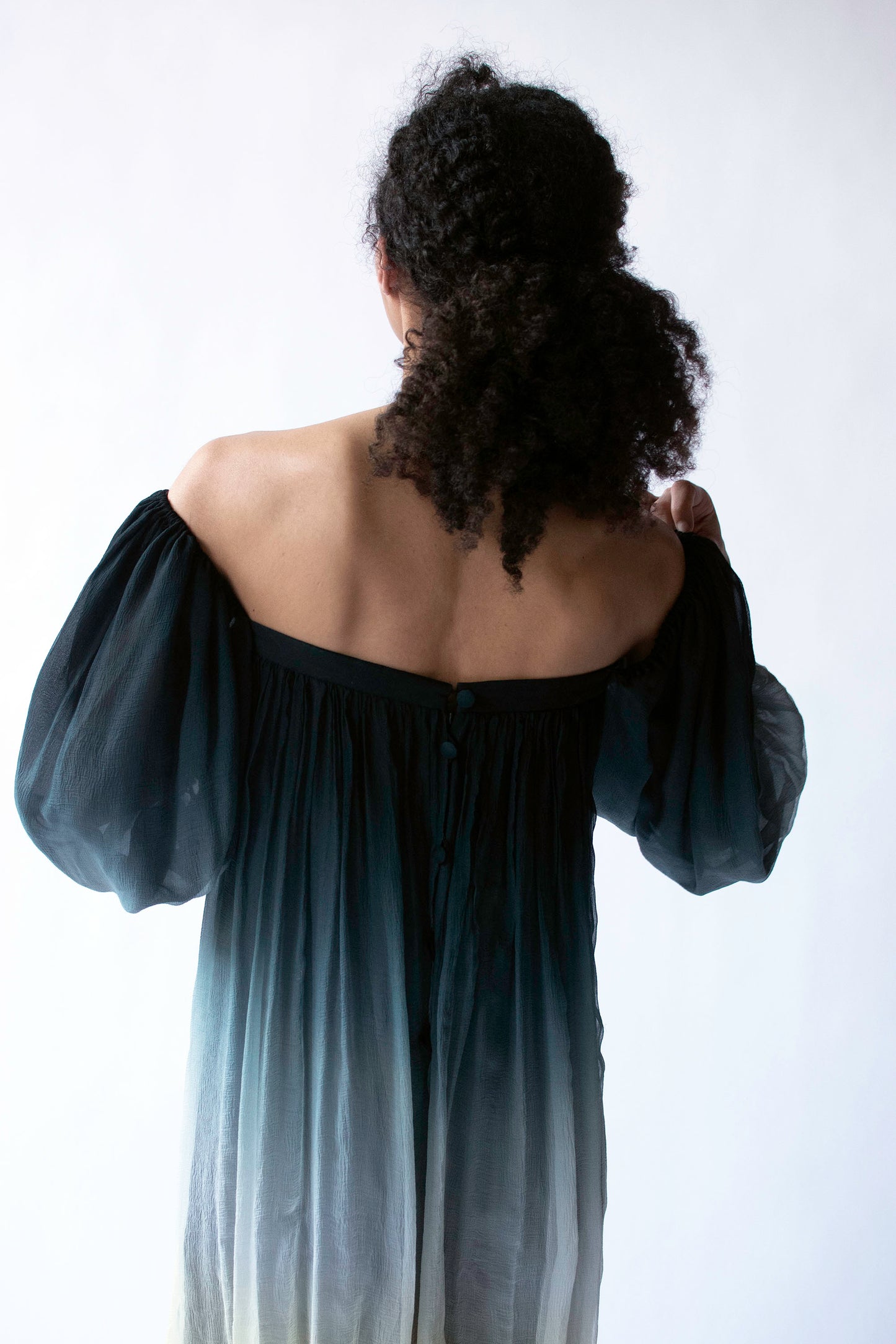 1970s Ombre Chiffon Dress