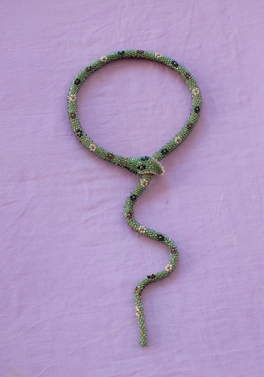 Bead Crochet Snake | Peridot Flower