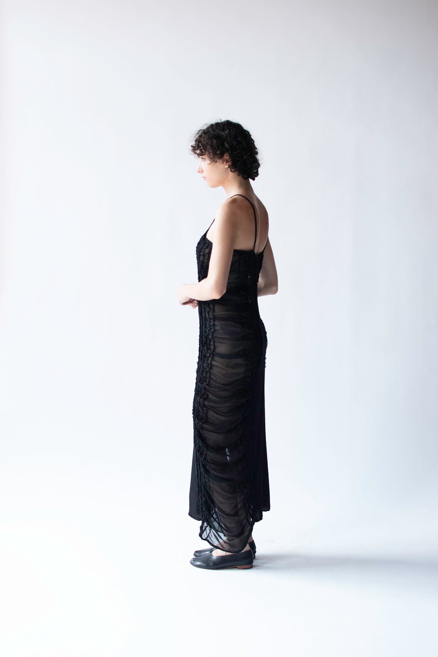 Black Ruched Dress | Yoshiki Hishinuma