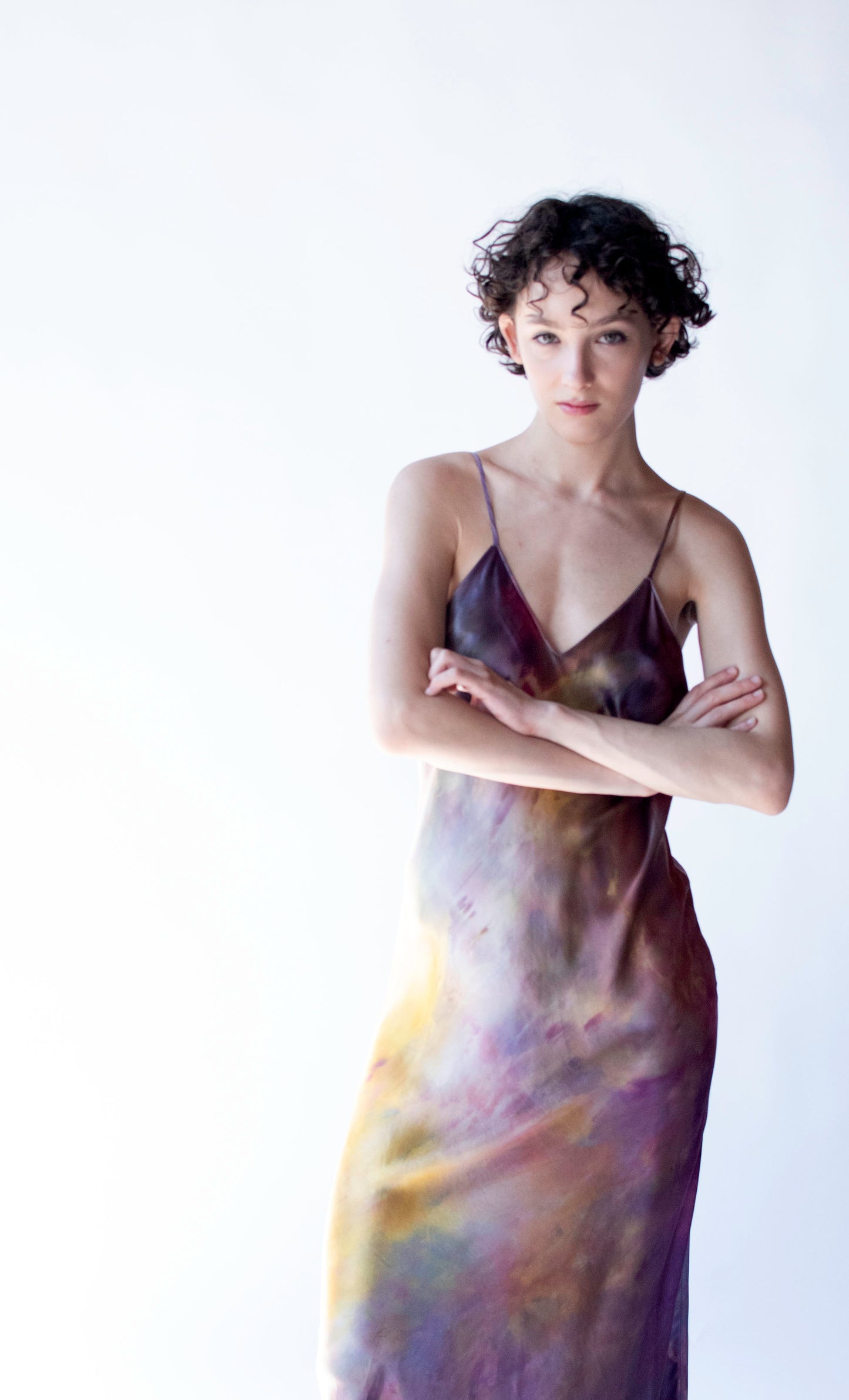 Jewel Tone Silk Slip Dress