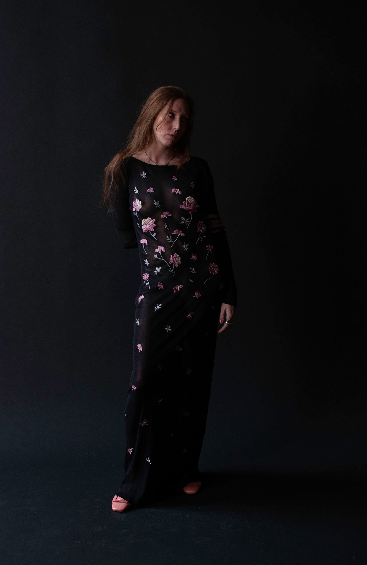 1990s Embroidered Mesh Dress | Vivienne Tam AW 1997