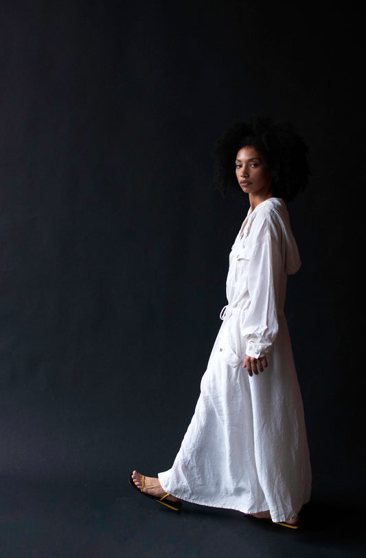 Hooded Linen Duster | DKNY Donna Karan