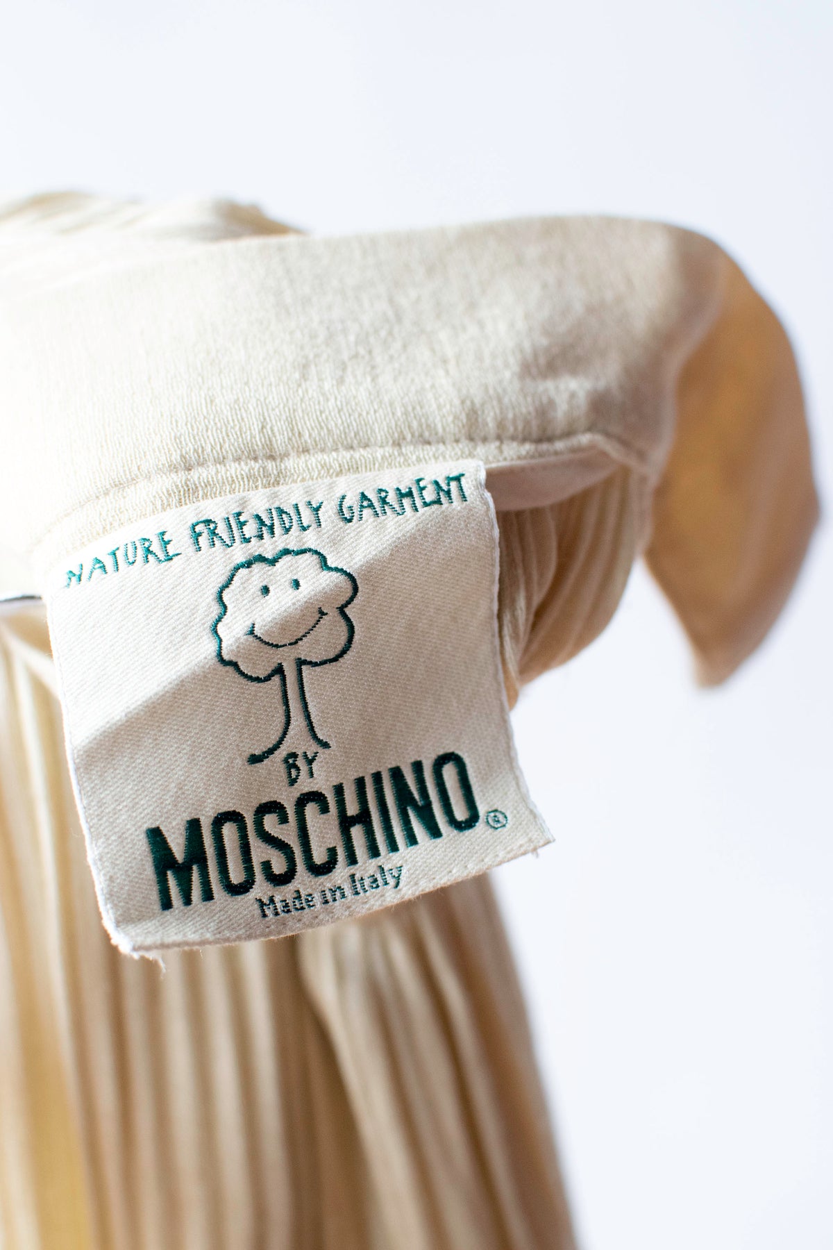 Pleated Cream Skirt | Moschino Nature Friendly Garment AW 1994