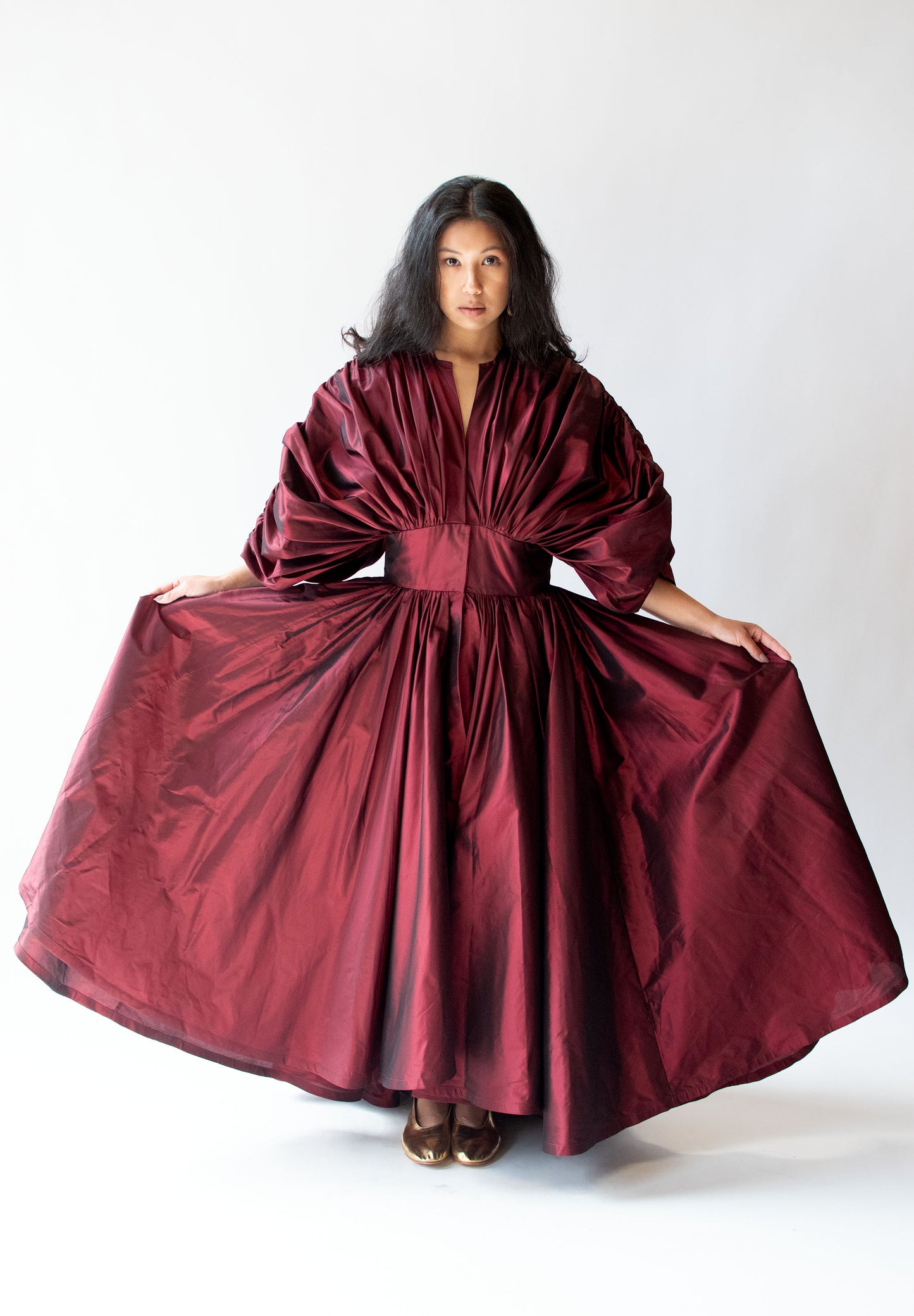 1980s Sculptural Taffeta Gown