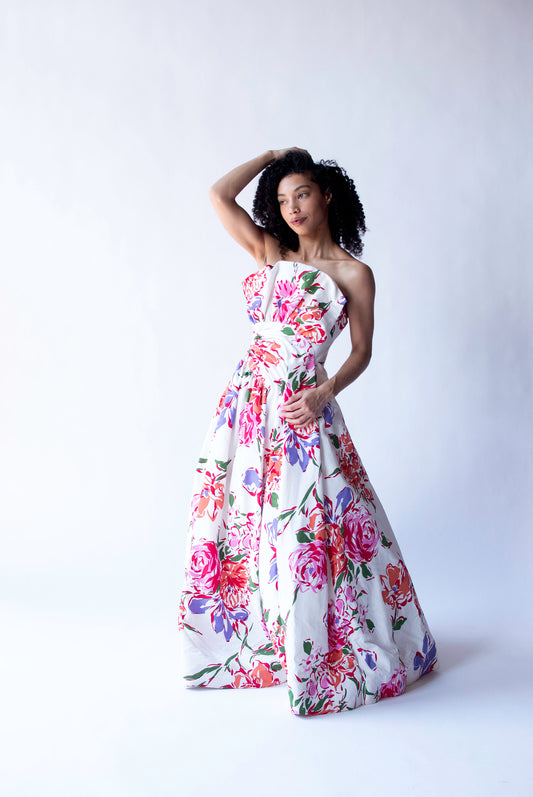 1980s Floral Print Gown | Scaasi boutique