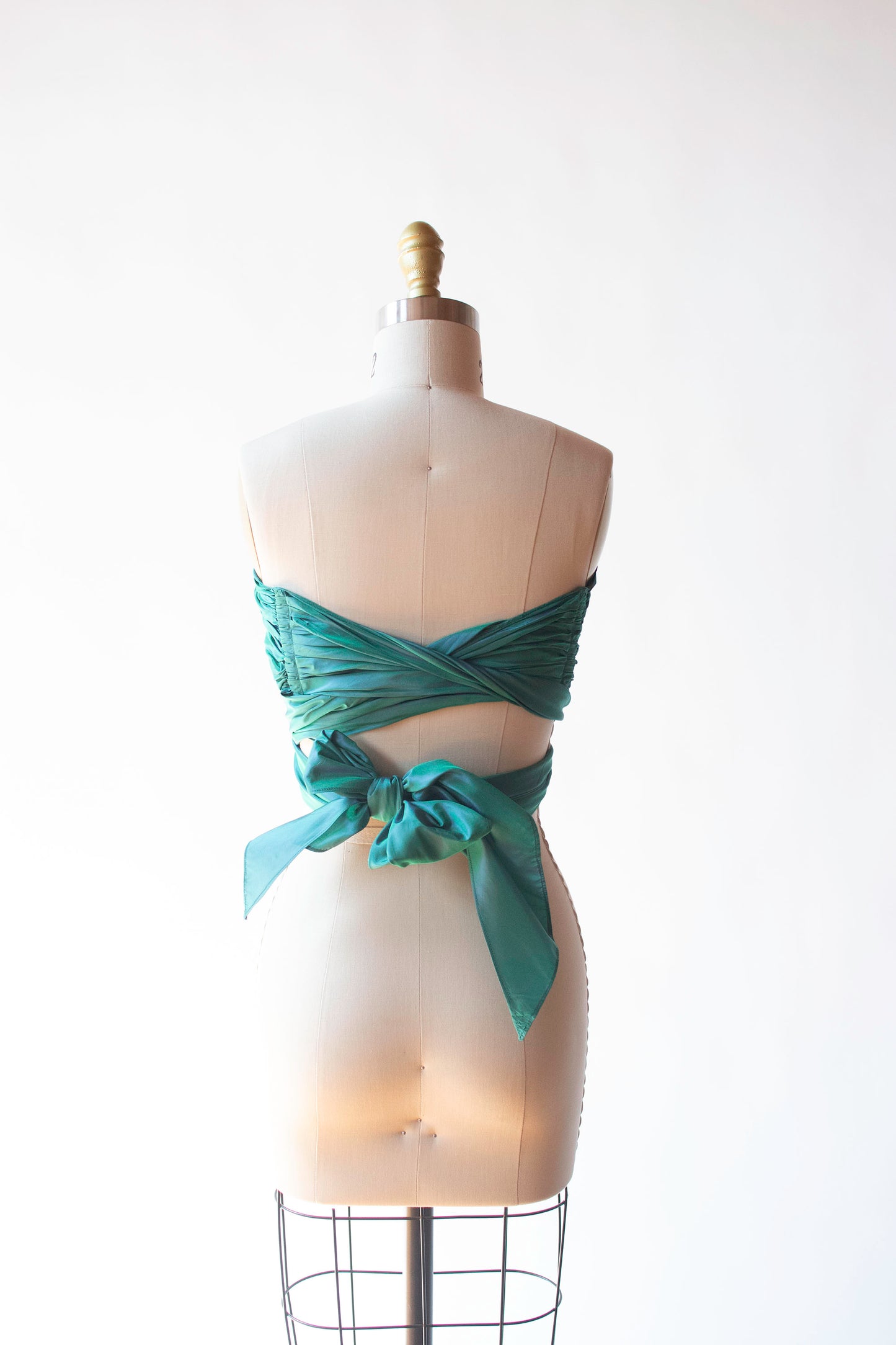 Iridescent Silk Wrap Top / Sash