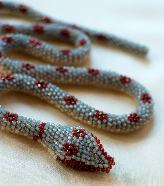 Bead Crochet Snake | Seafoam Flower