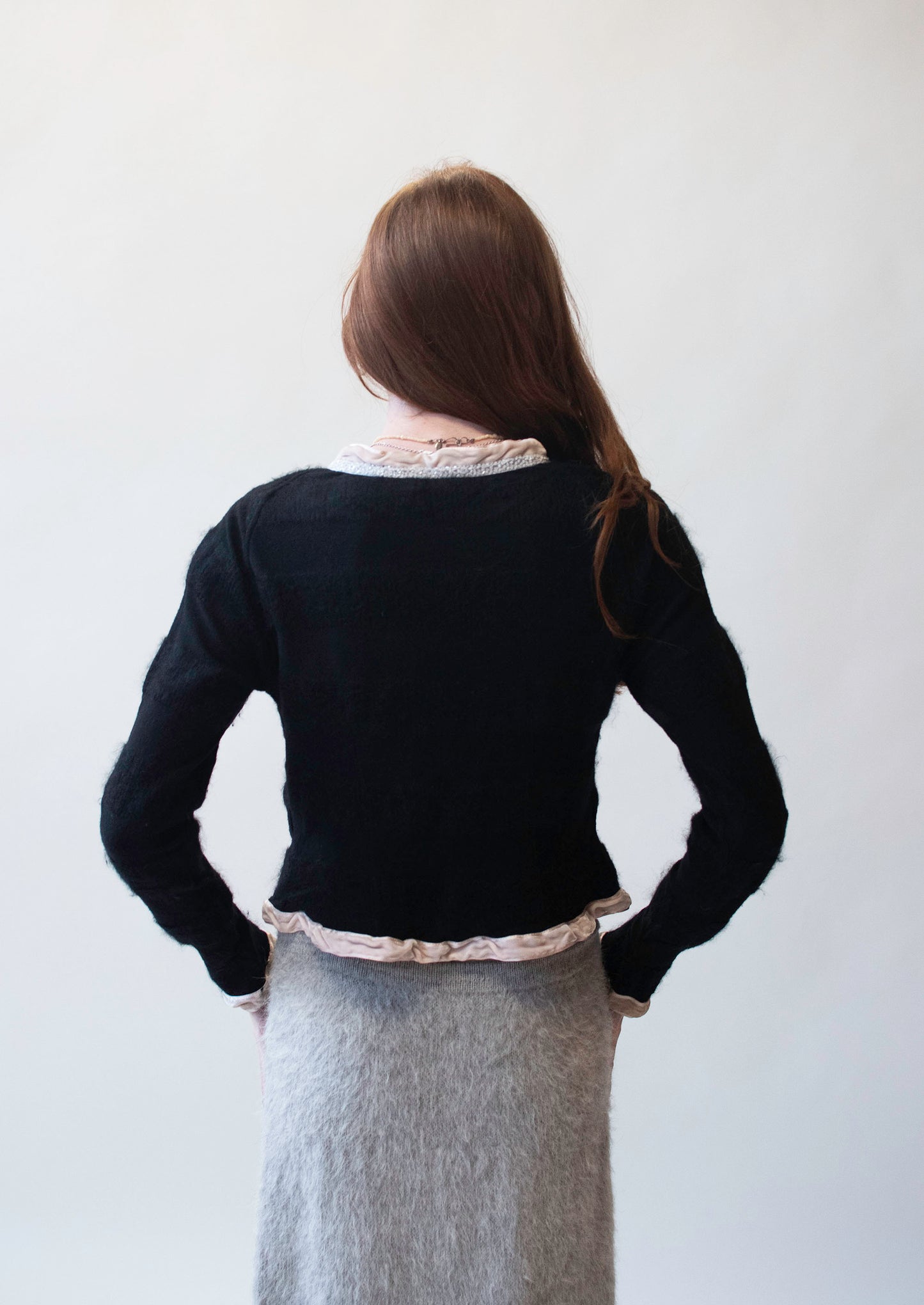 Black Cardigan with Velvet Trim | Voyage Invest in the Original