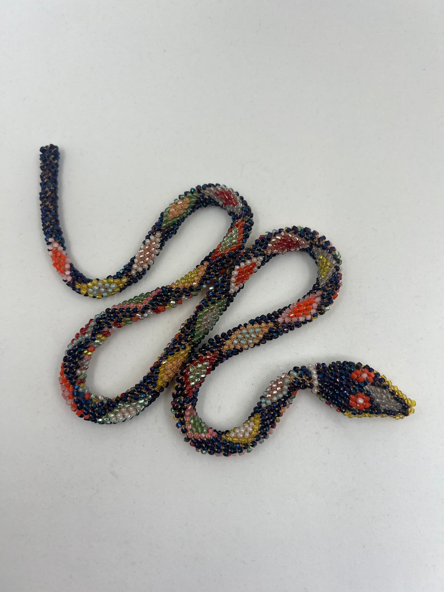 Bead Crochet Snake | Oil Slick Multi Color Diamond