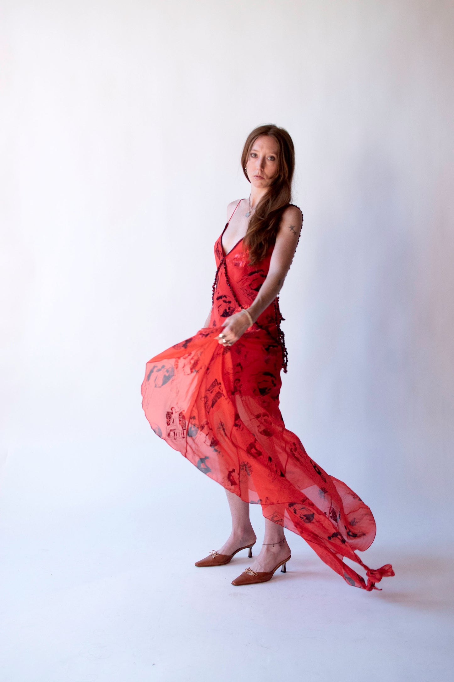 Flapper Print Chiffon Dress | Voyage Invest in the Original FW 2003