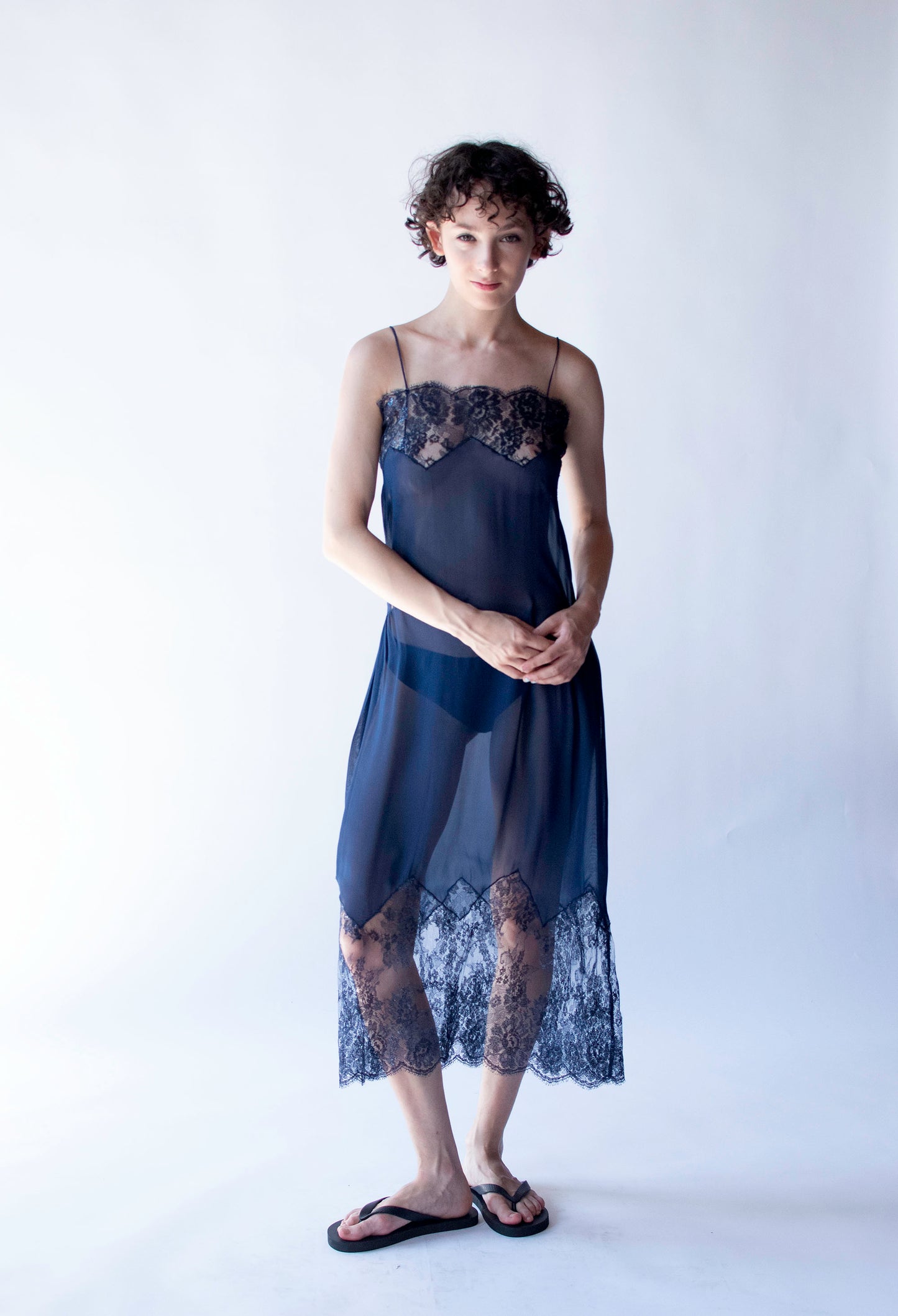 Navy Slip Dress | Anna Molinari