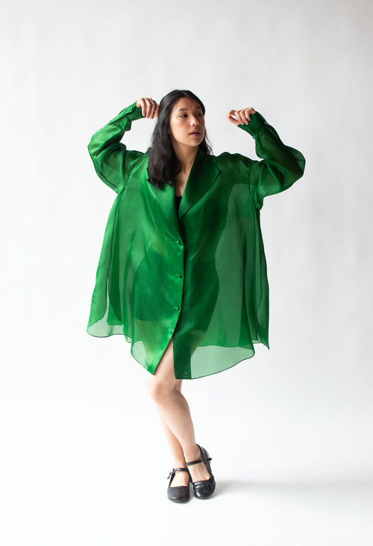 Emerald Organza Blouse | Donna Karan