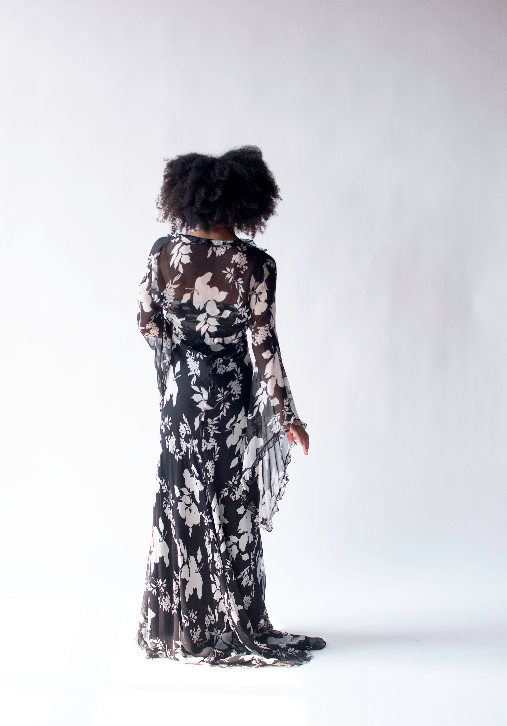 Black & White Floral Print Gown | Bellville Sassoon Lorcan Mullany