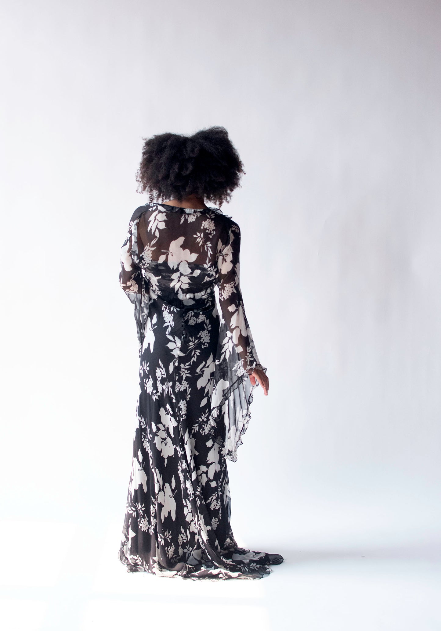 Black & White Floral Print Gown | Bellville Sassoon Lorcan Mullany