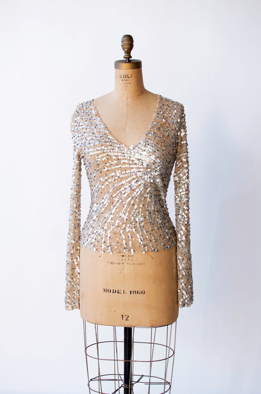 Sequin Mesh Top