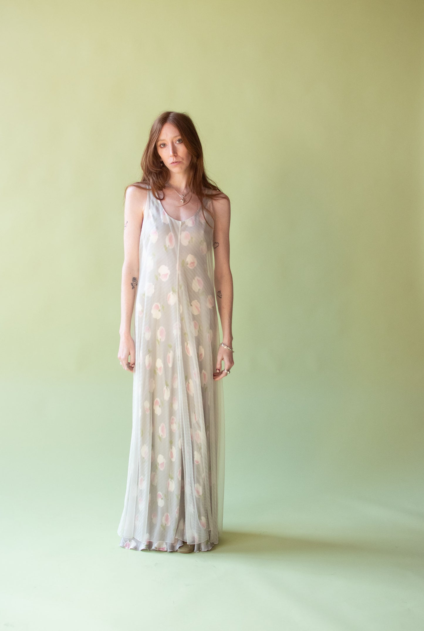Sheer Overlay floral Print Dress | Emporio Armani