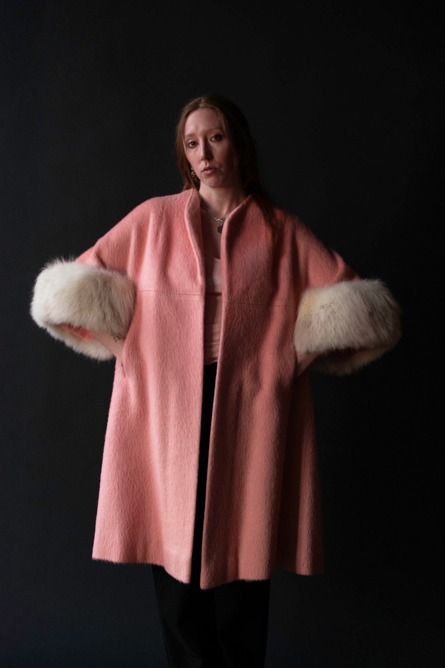 1960s Bubblegum Pink Mohair Coat