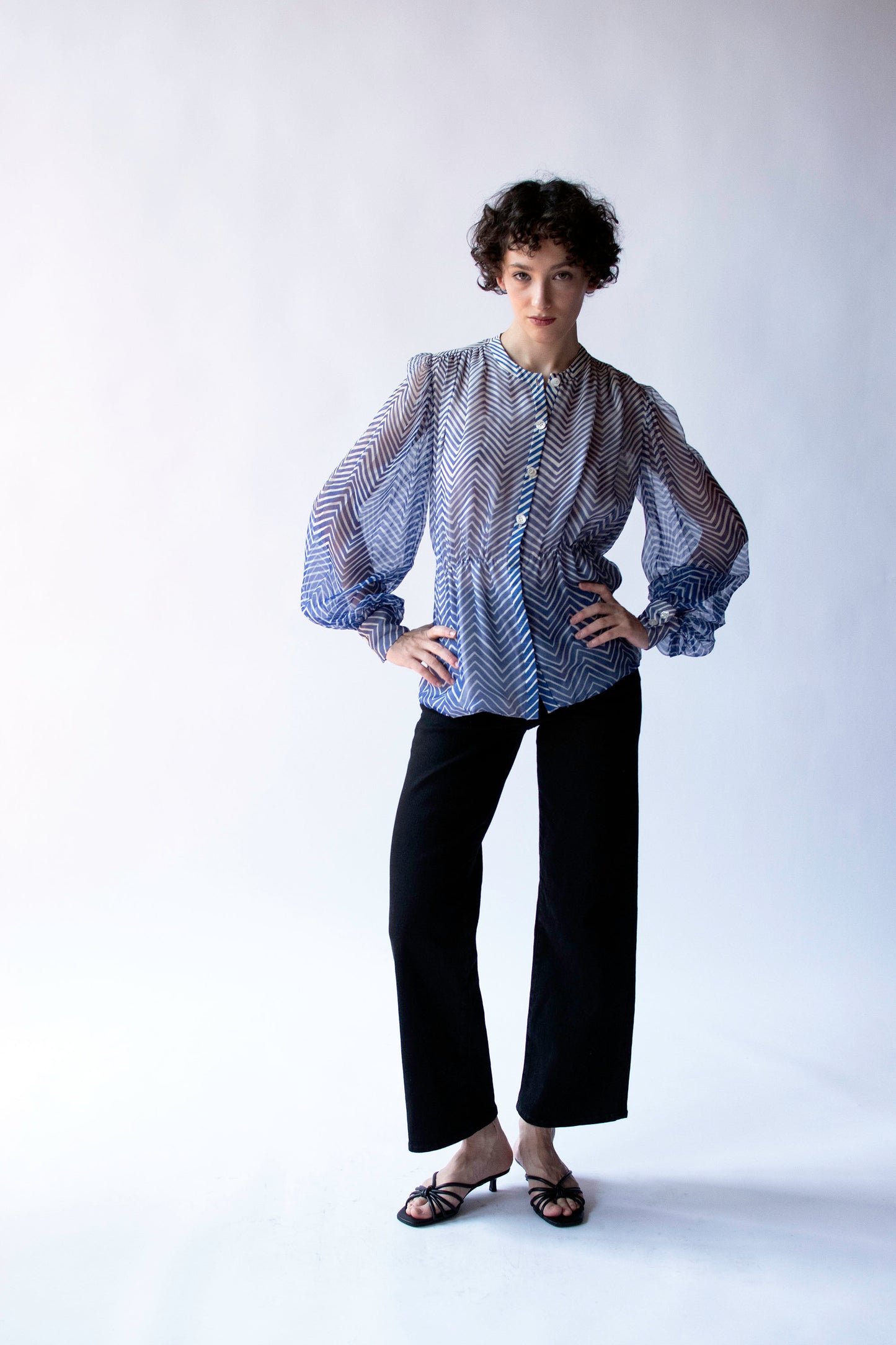 Striped Chiffon Blouse | Valentino Botique