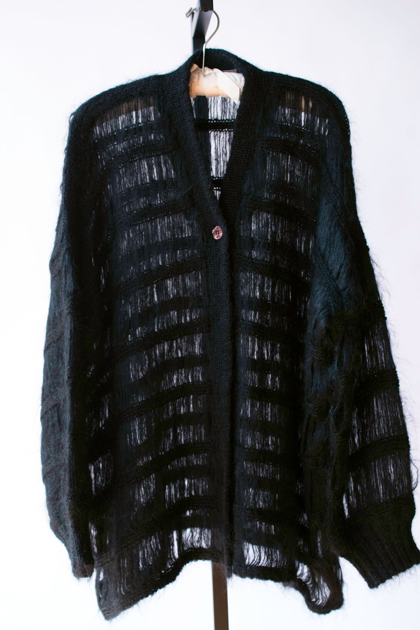 Black Mohair Cardigan | Romeo Gigli