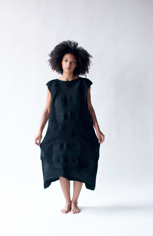 Pleated Black Dress | Issey Miyake