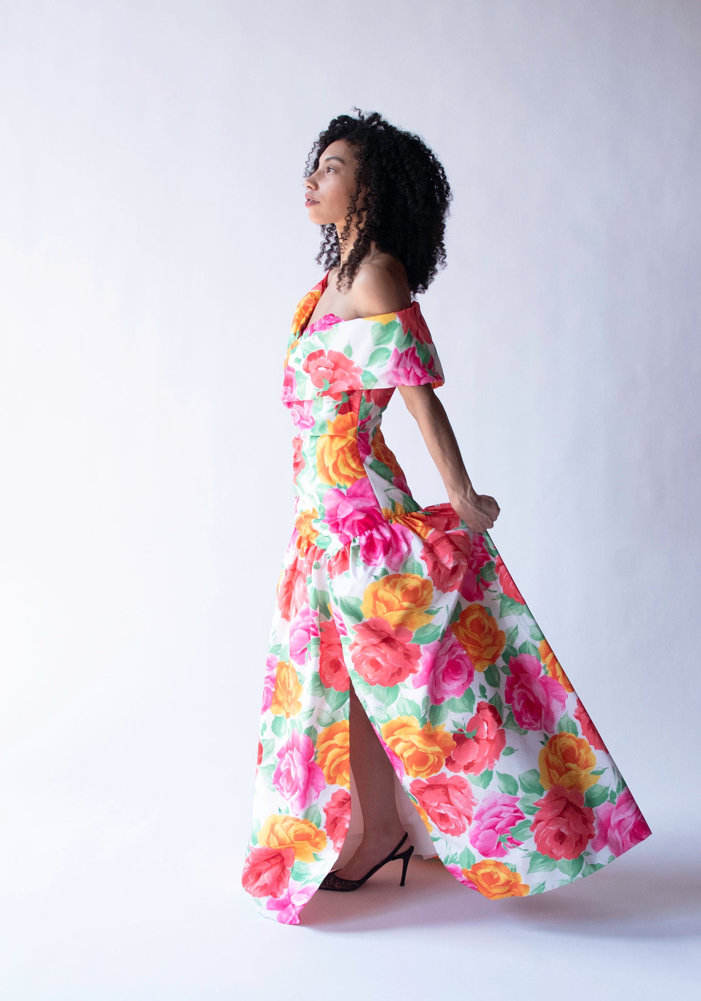 1980s Floral Print Gown | Scaasi Boutique