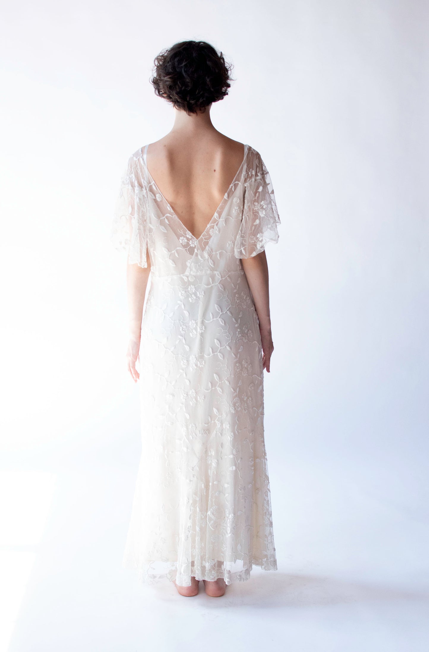 1930s Embroidered Mesh Dress