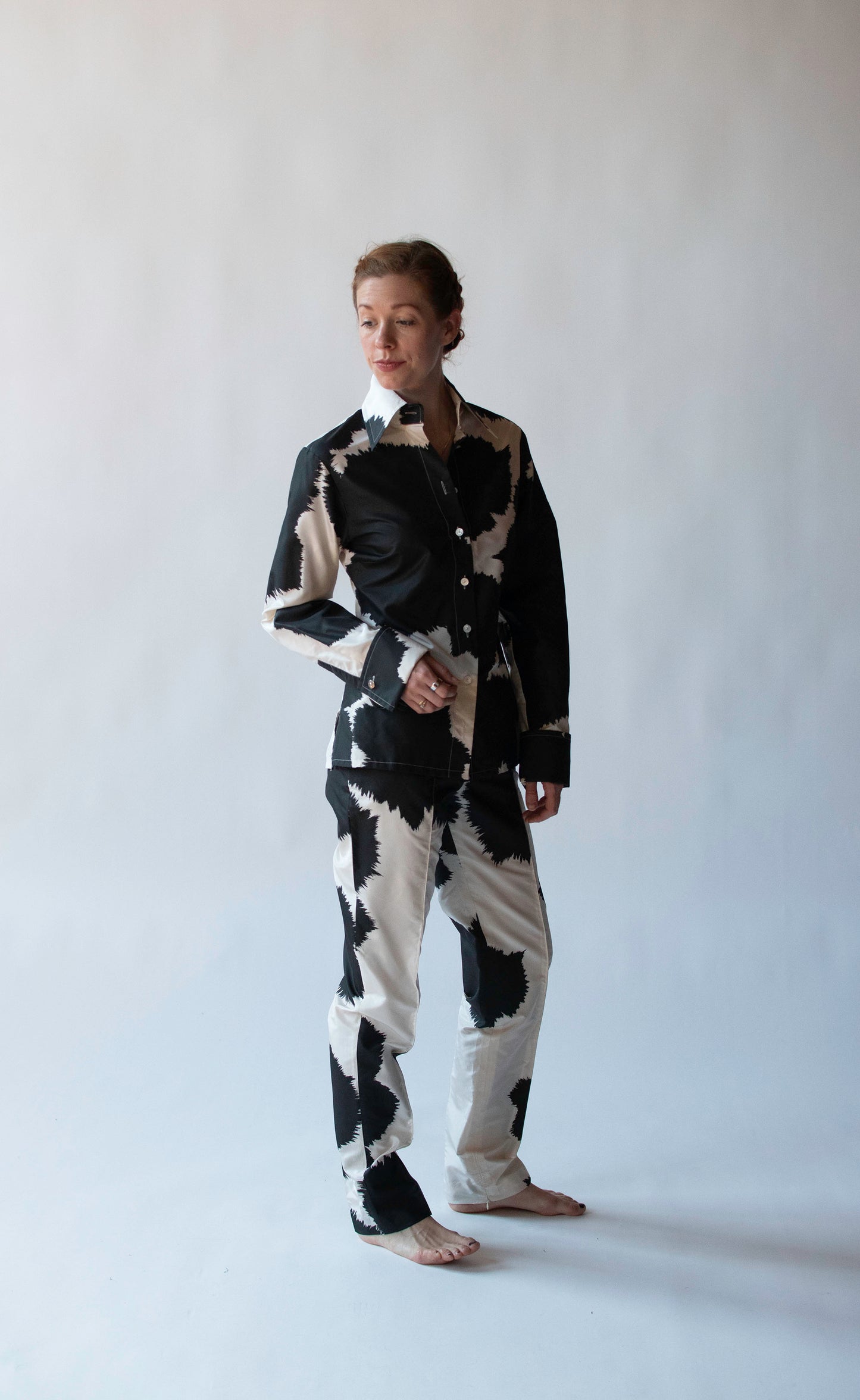 Silk Cow Print Pants Set | Gianfranco Ferré
