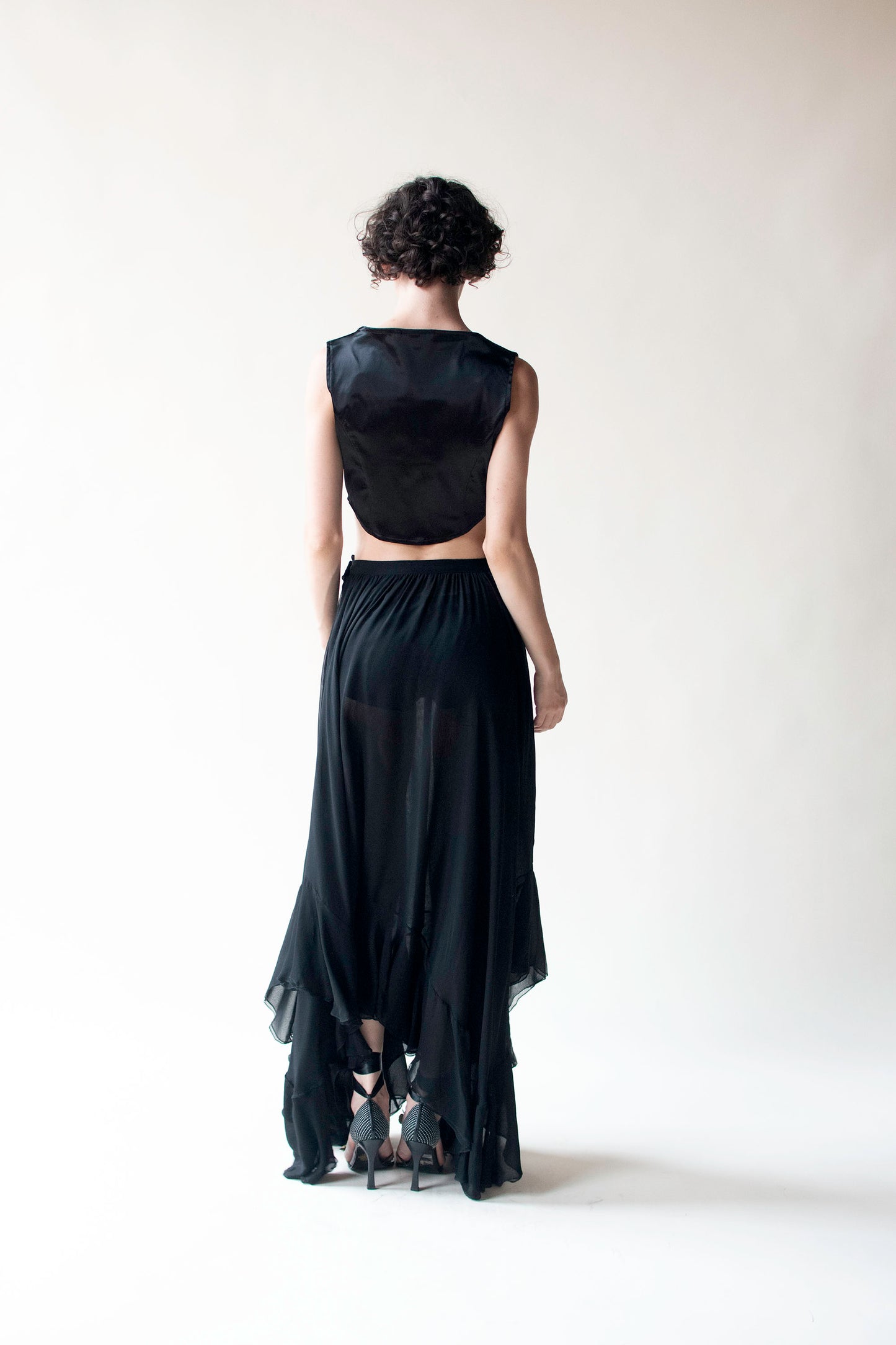 Black Chiffon Skirt | Halston