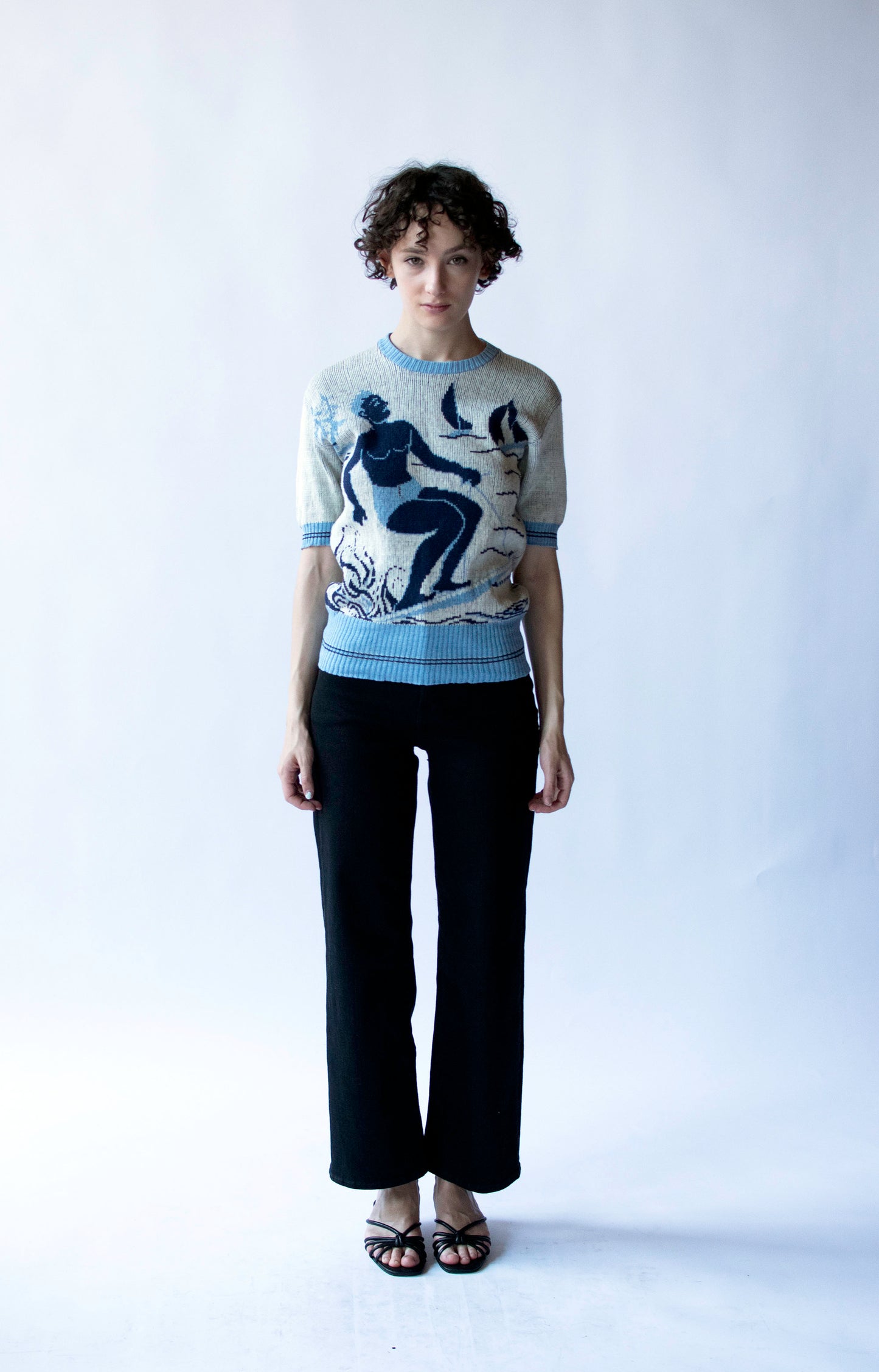 1940s Surfer Novelty Knit Top