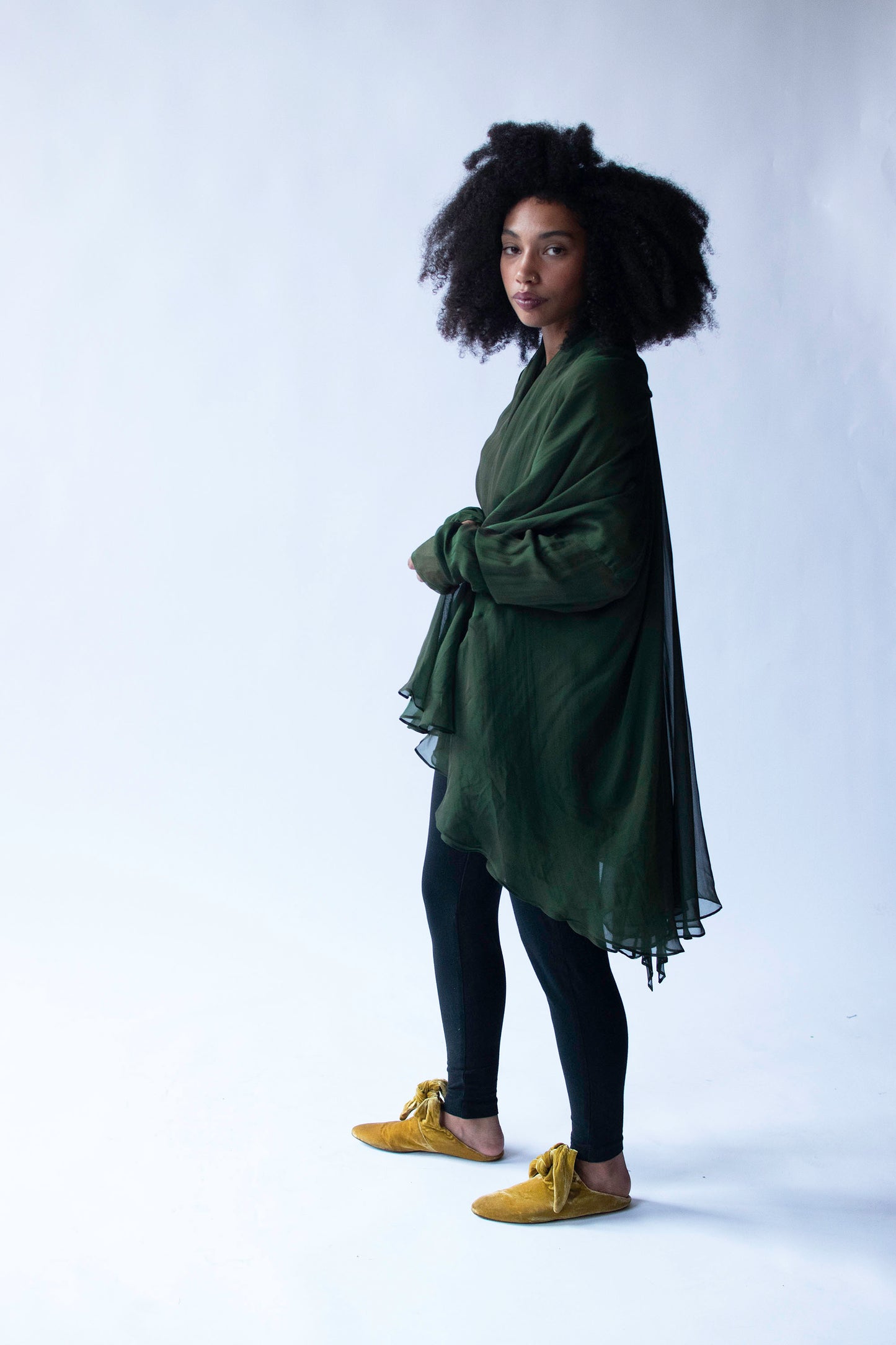 1990s Green Chiffon Top |  Complice by Dolce & Gabbana