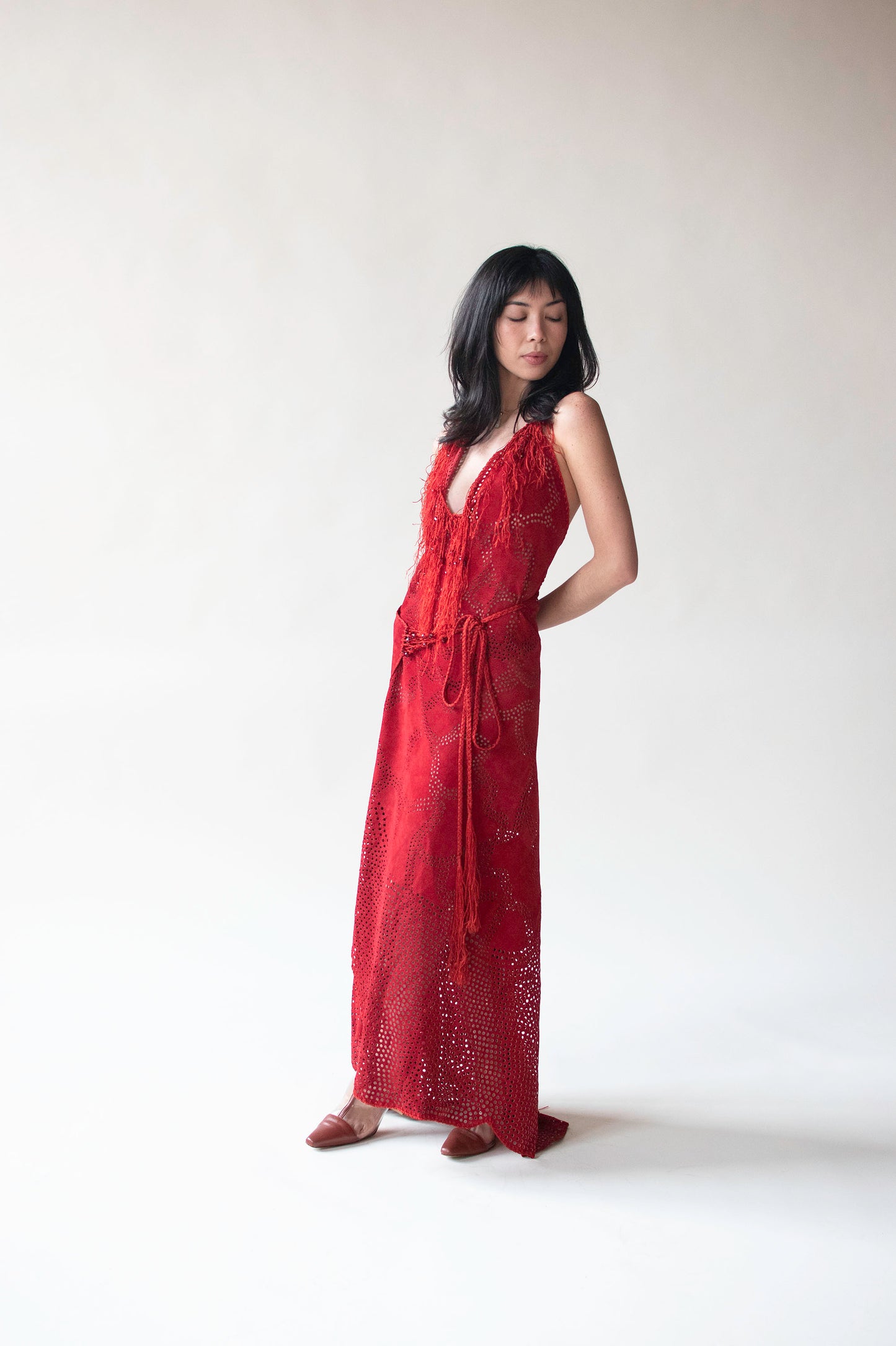 1970s Red Suede Dress | Rogerio