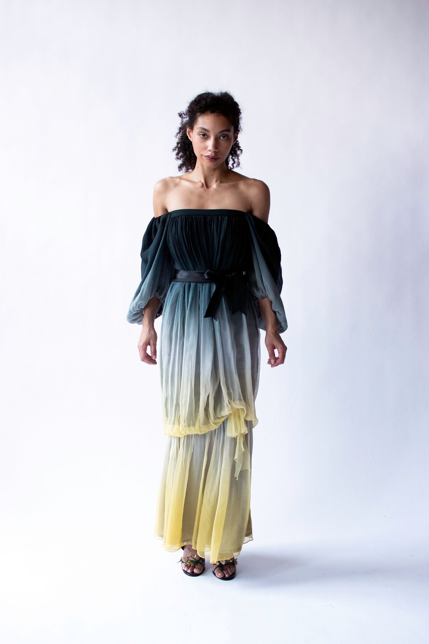 1970s Ombre Chiffon Dress