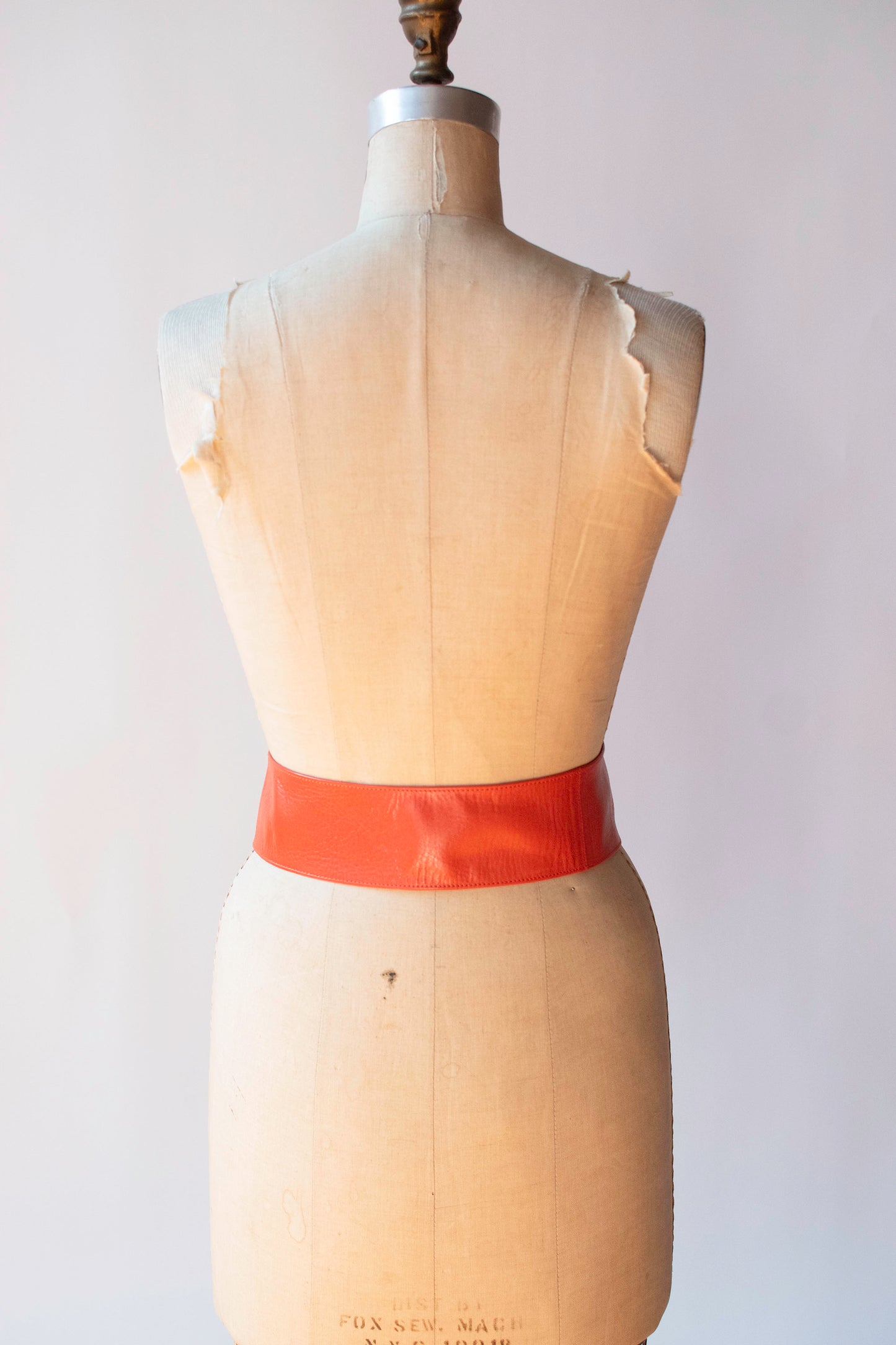 1990s Orange Leather Belt | Donna Karan