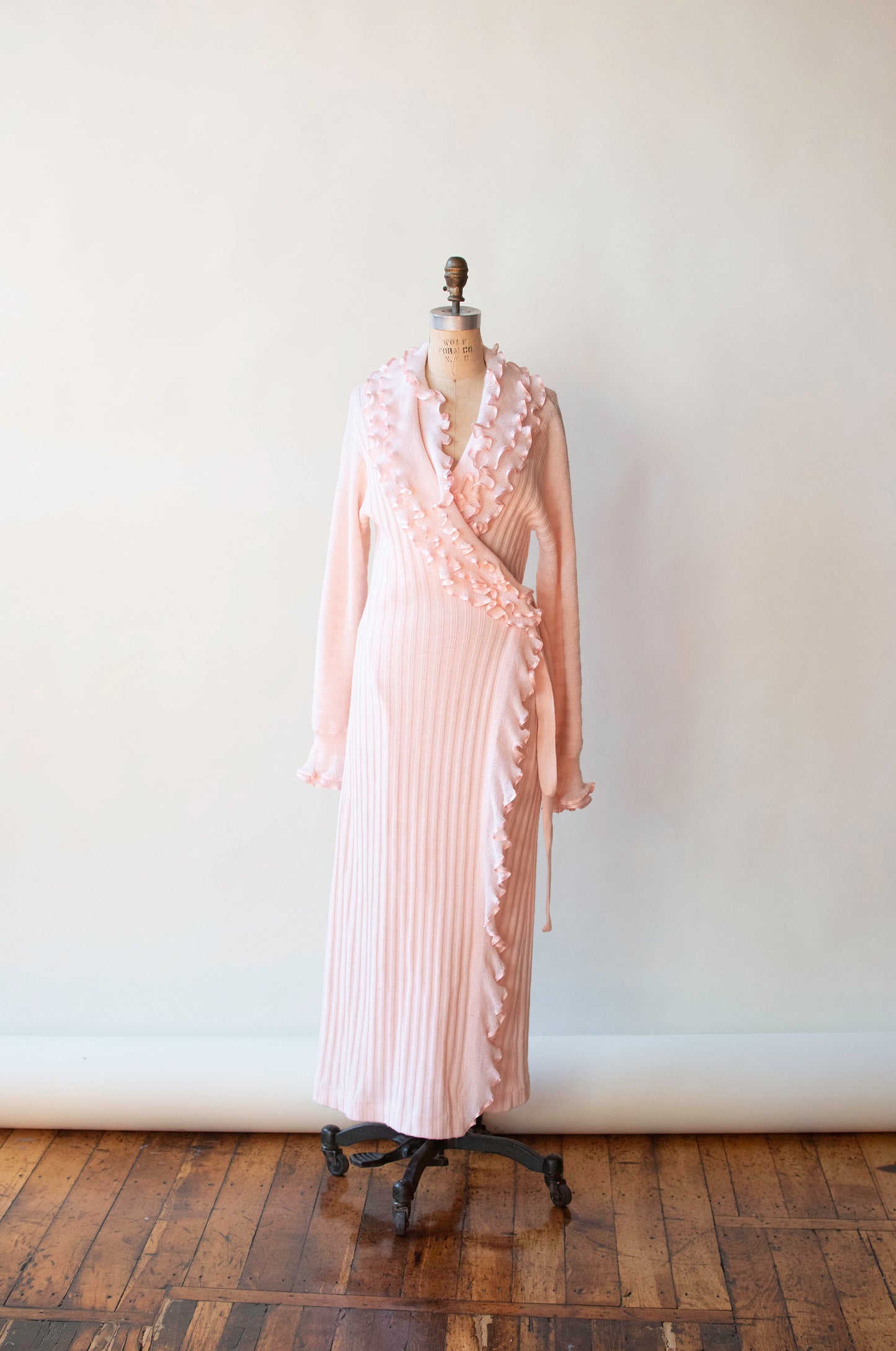 1980s Pink Knit Duster | Liseuses Poggi