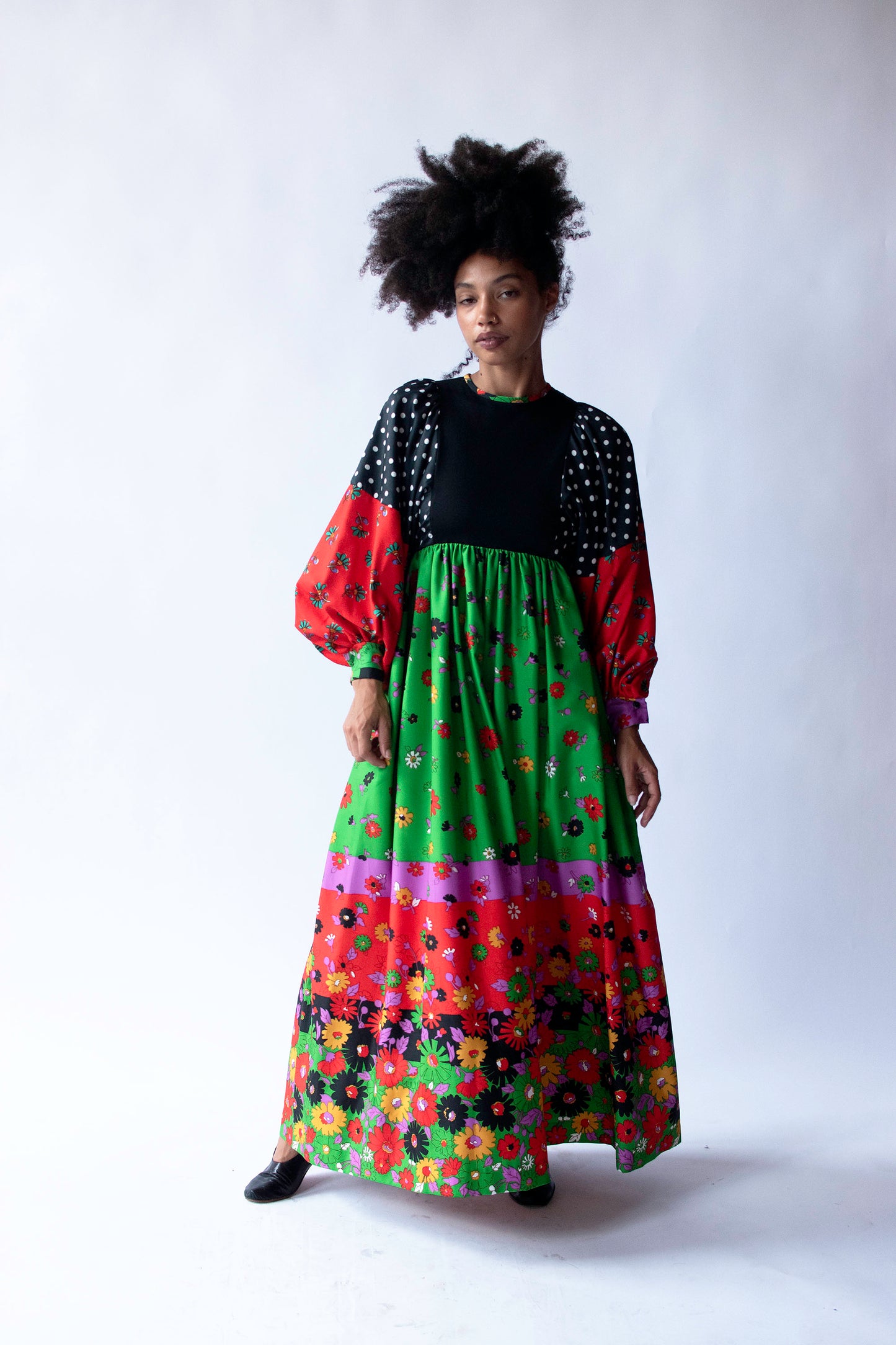 1970s Mixed Print Dress | Youth Guild