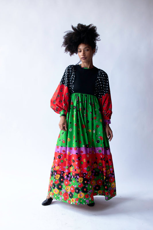 1970s Mixed Print Dress | Youth Guild