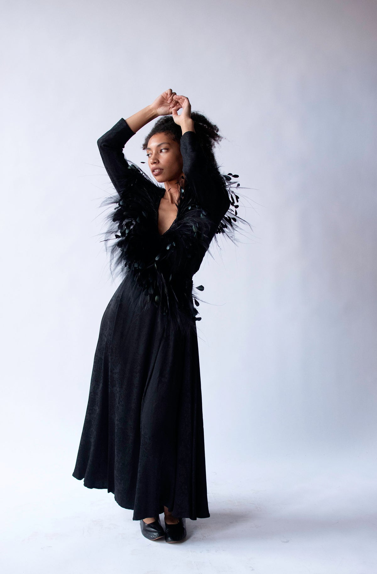 Feather Trim Silk Dress | Nina Ricci