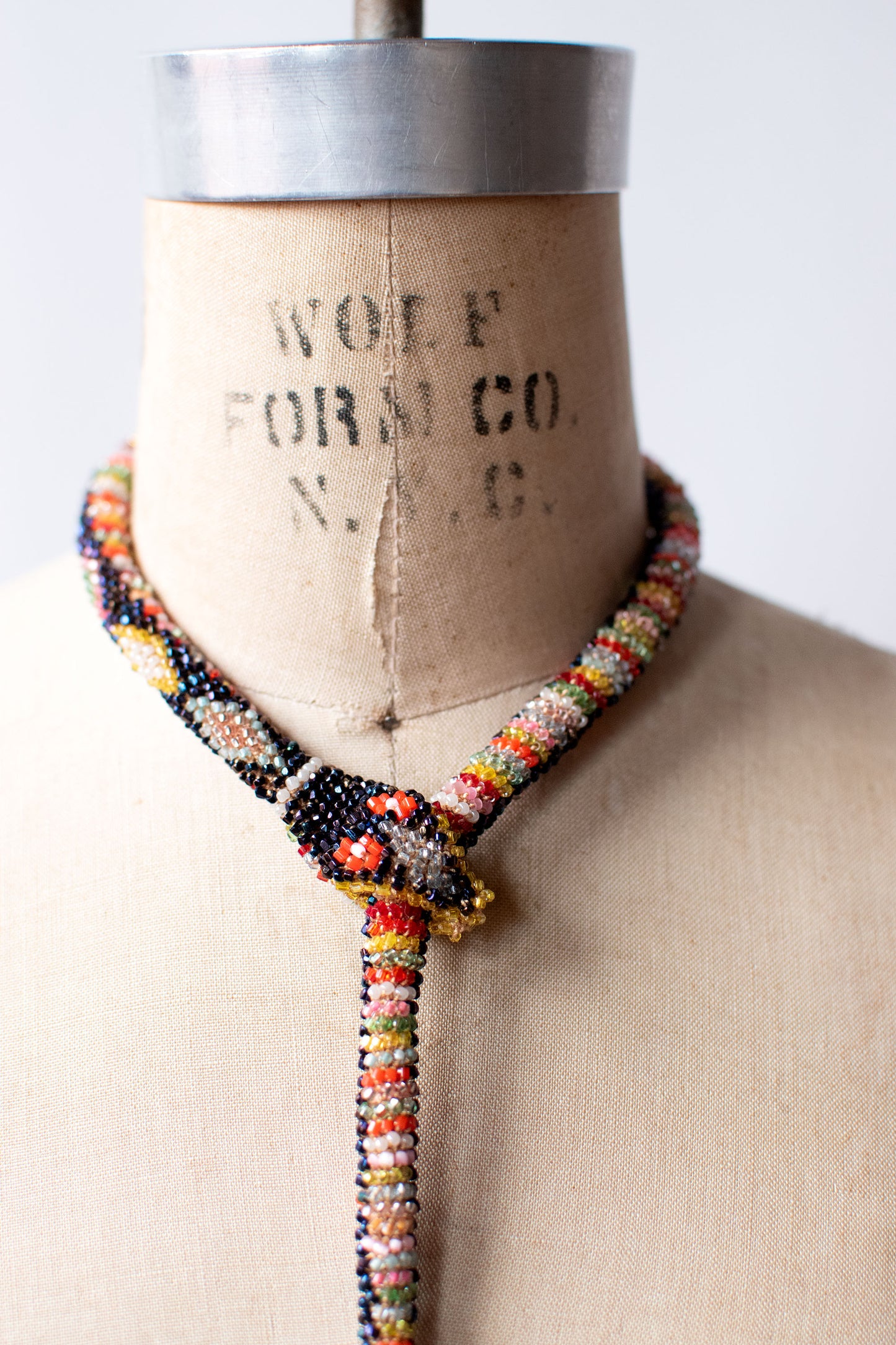 Bead Crochet Snake | Oil Slick Multi Color Diamond