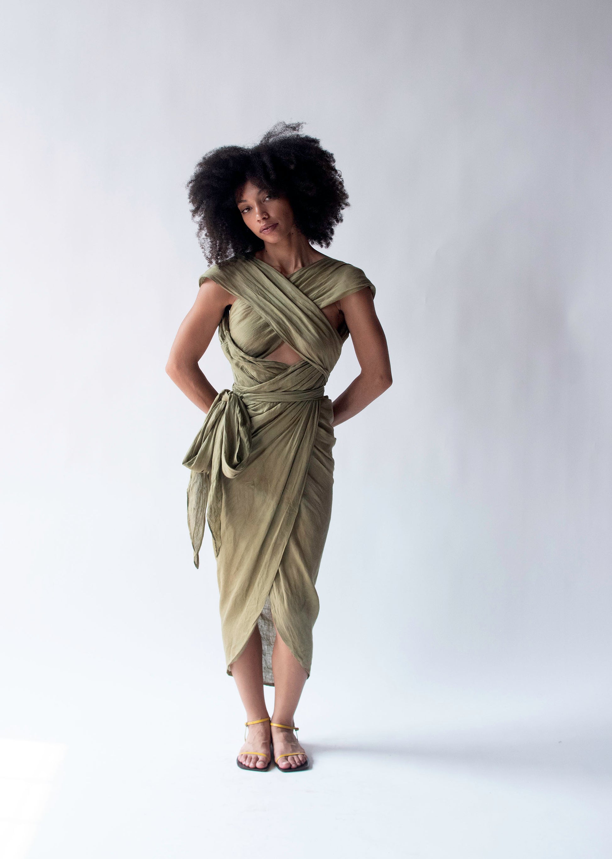 Convertible Linen Wrap Skirt Dress Romeo Gigli for Callaghan