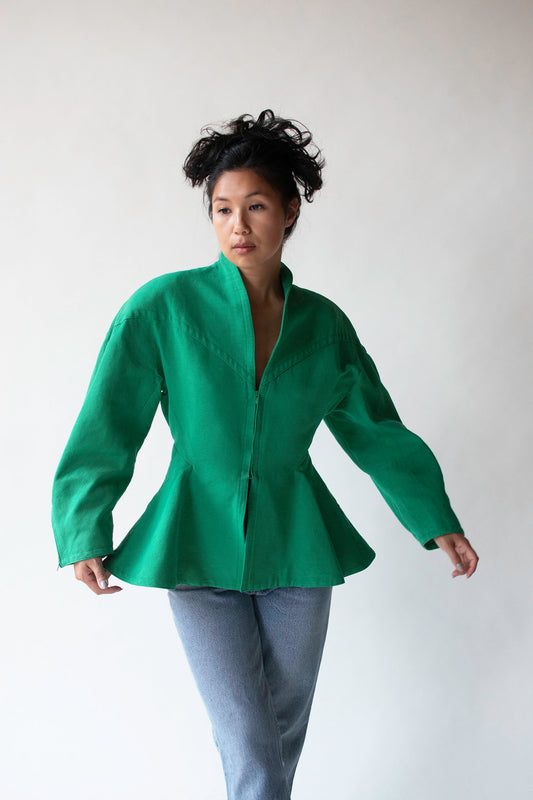 1980s Green Faille Jacket | Jacques Molko