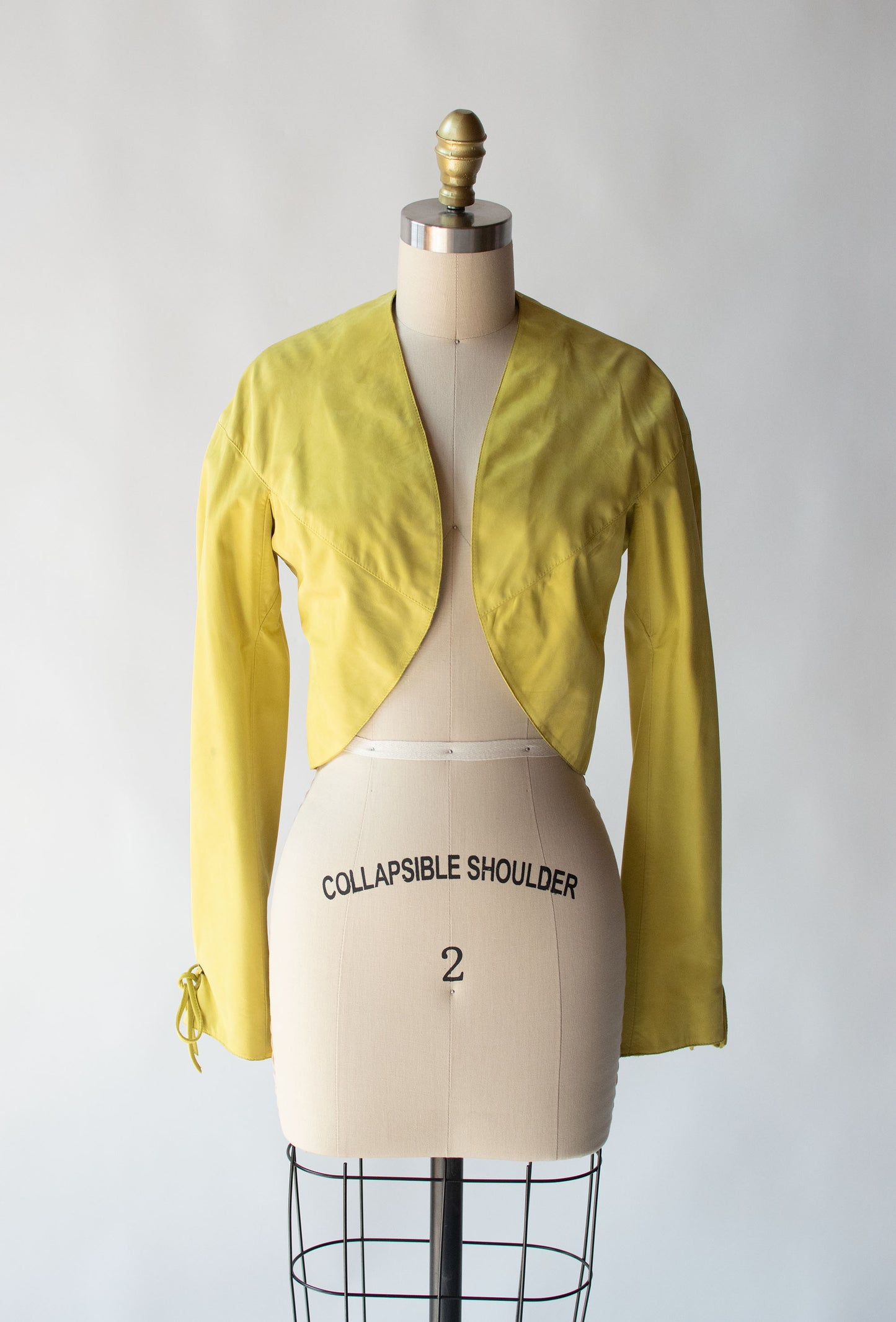 1990s Chartreuse Leather Jacket | Claude Montana