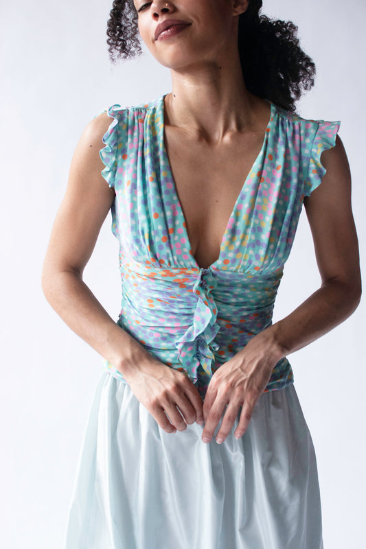 Polka Dot Silk Top | Tuleh