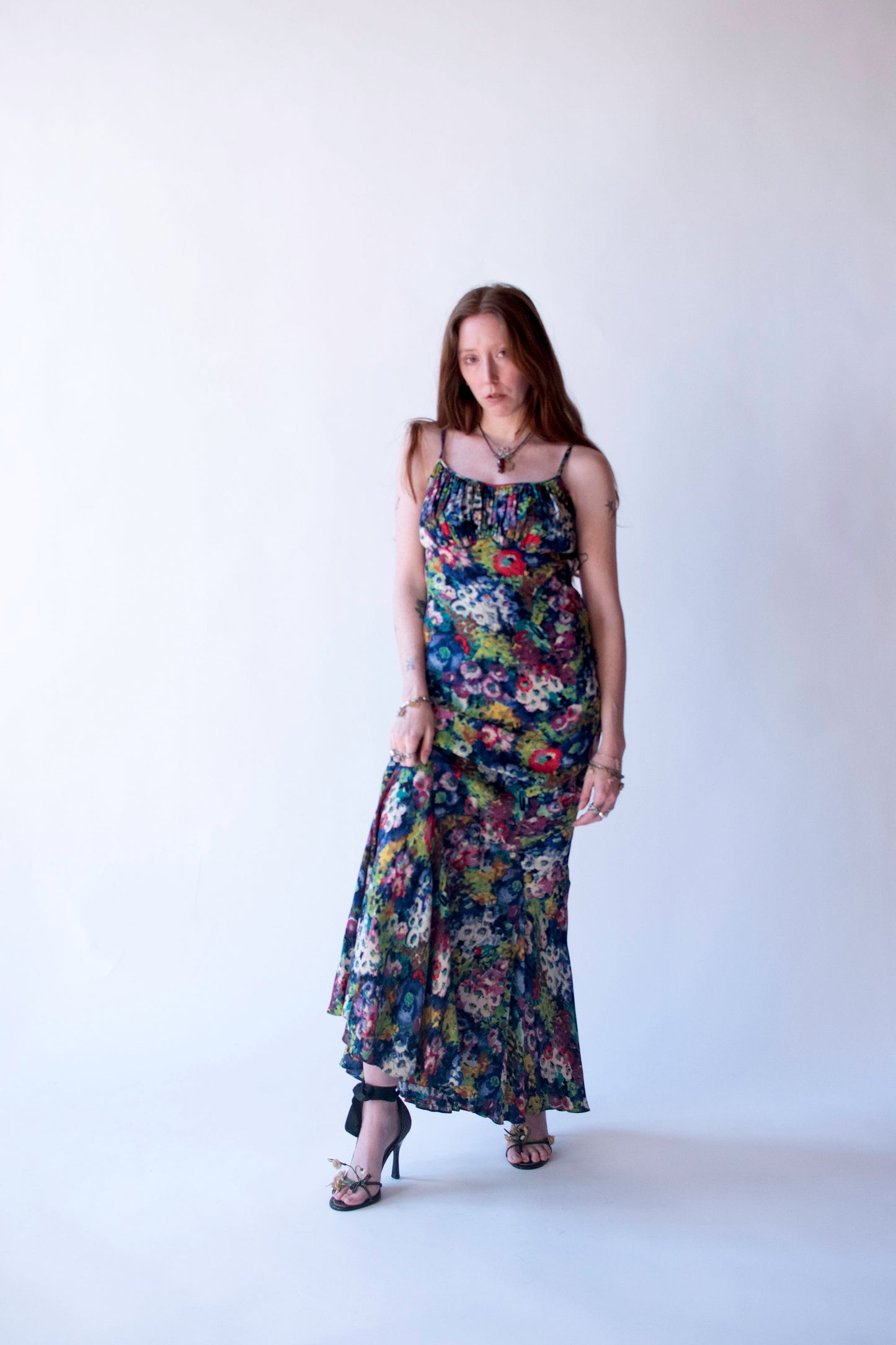 1930s Watercolor Floral Dress